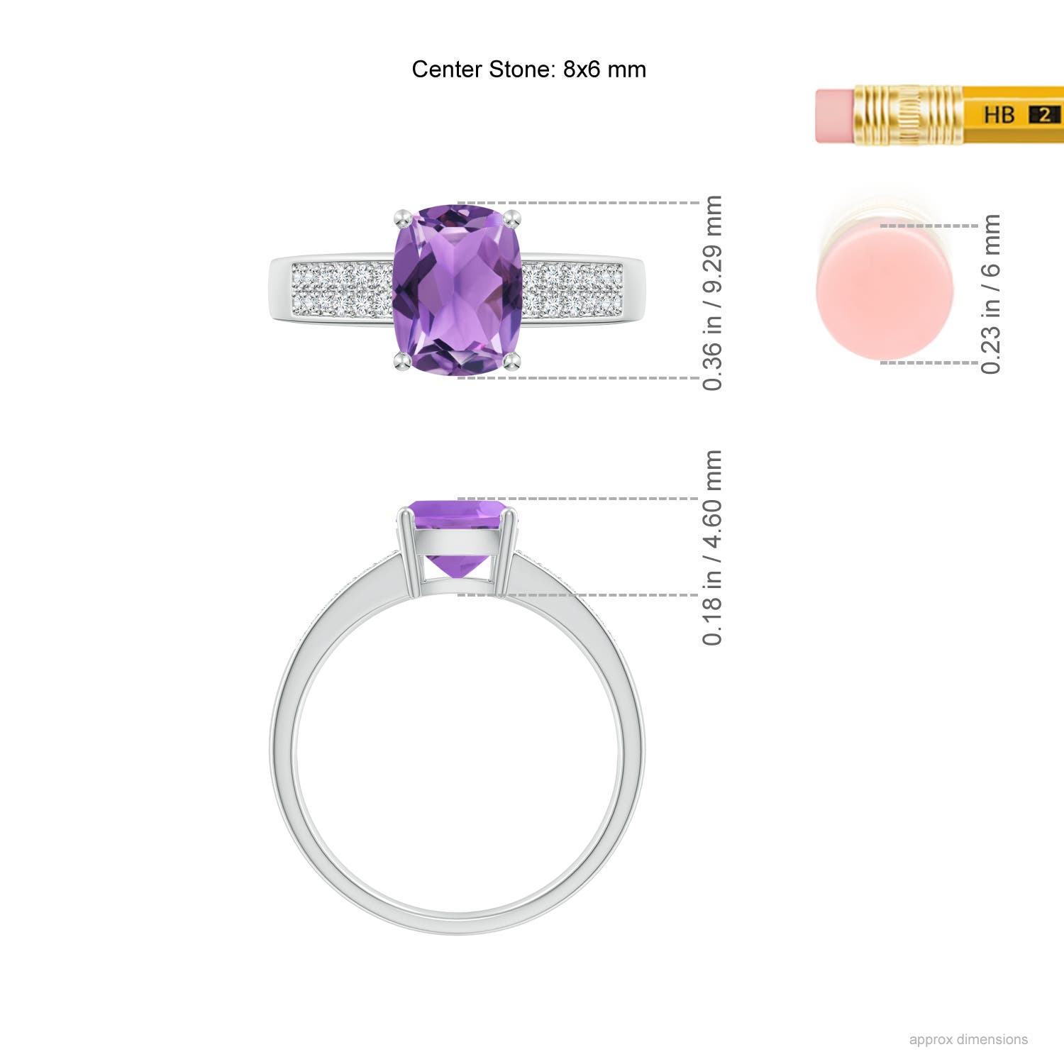 AA - Amethyst / 1.37 CT / 14 KT White Gold