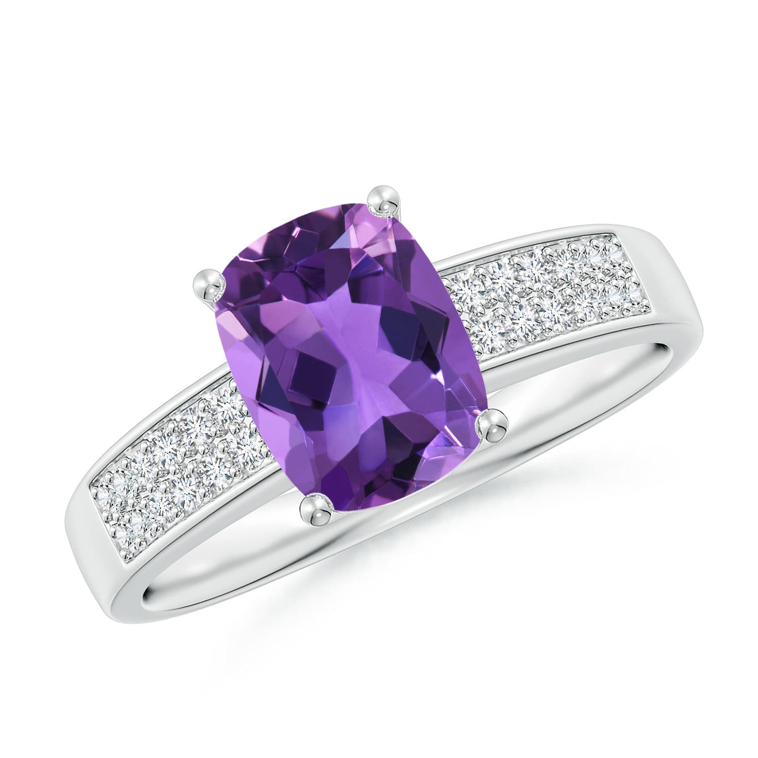 AAA - Amethyst / 1.37 CT / 14 KT White Gold