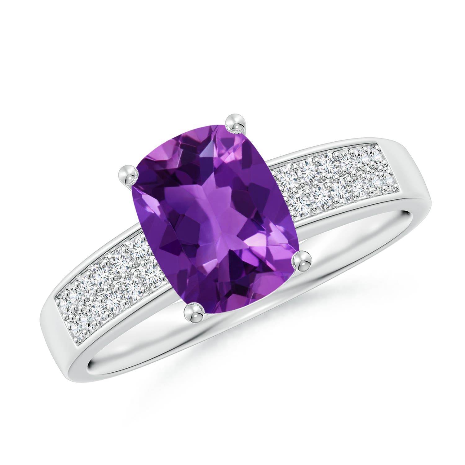 AAAA - Amethyst / 1.37 CT / 14 KT White Gold