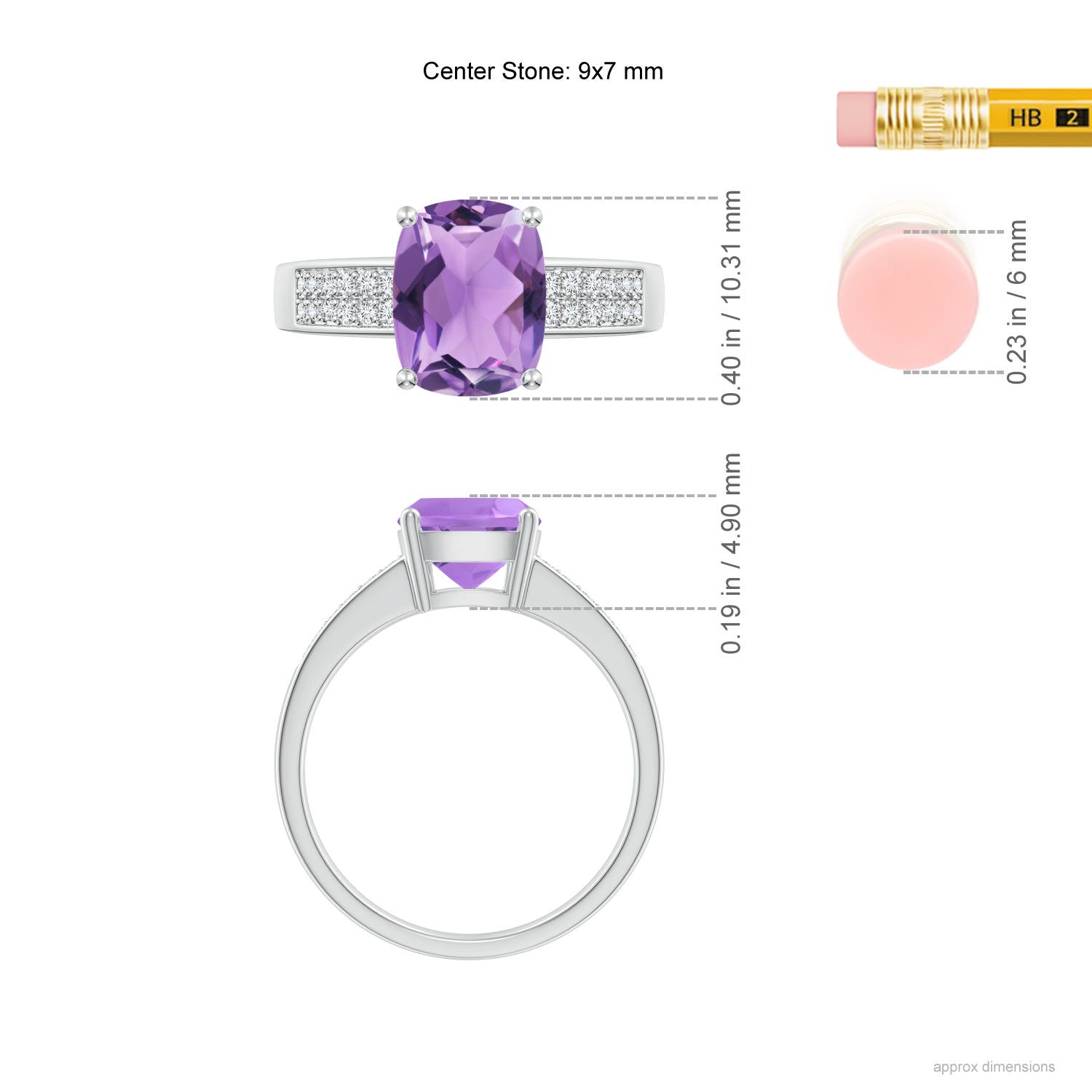 A - Amethyst / 2.17 CT / 14 KT White Gold