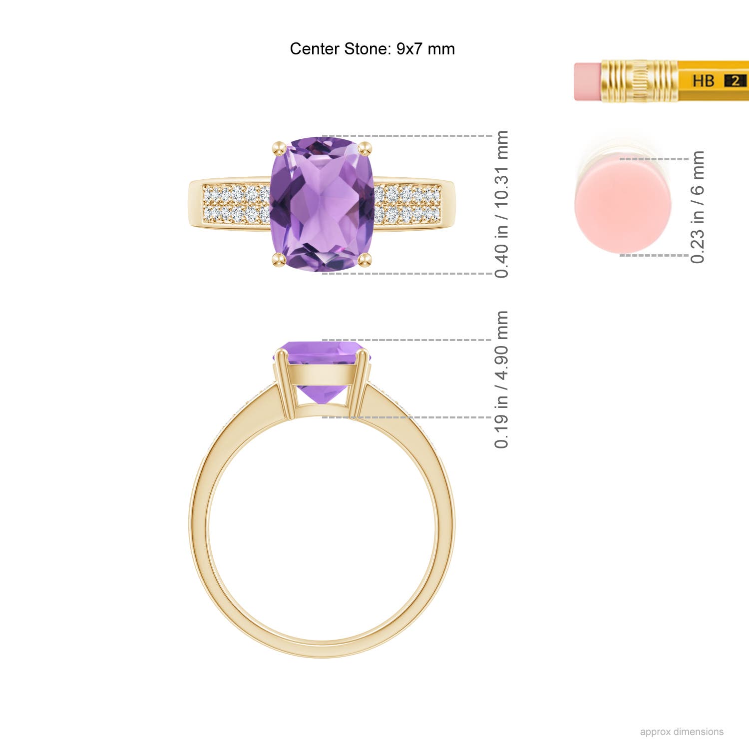 A - Amethyst / 2.17 CT / 14 KT Yellow Gold