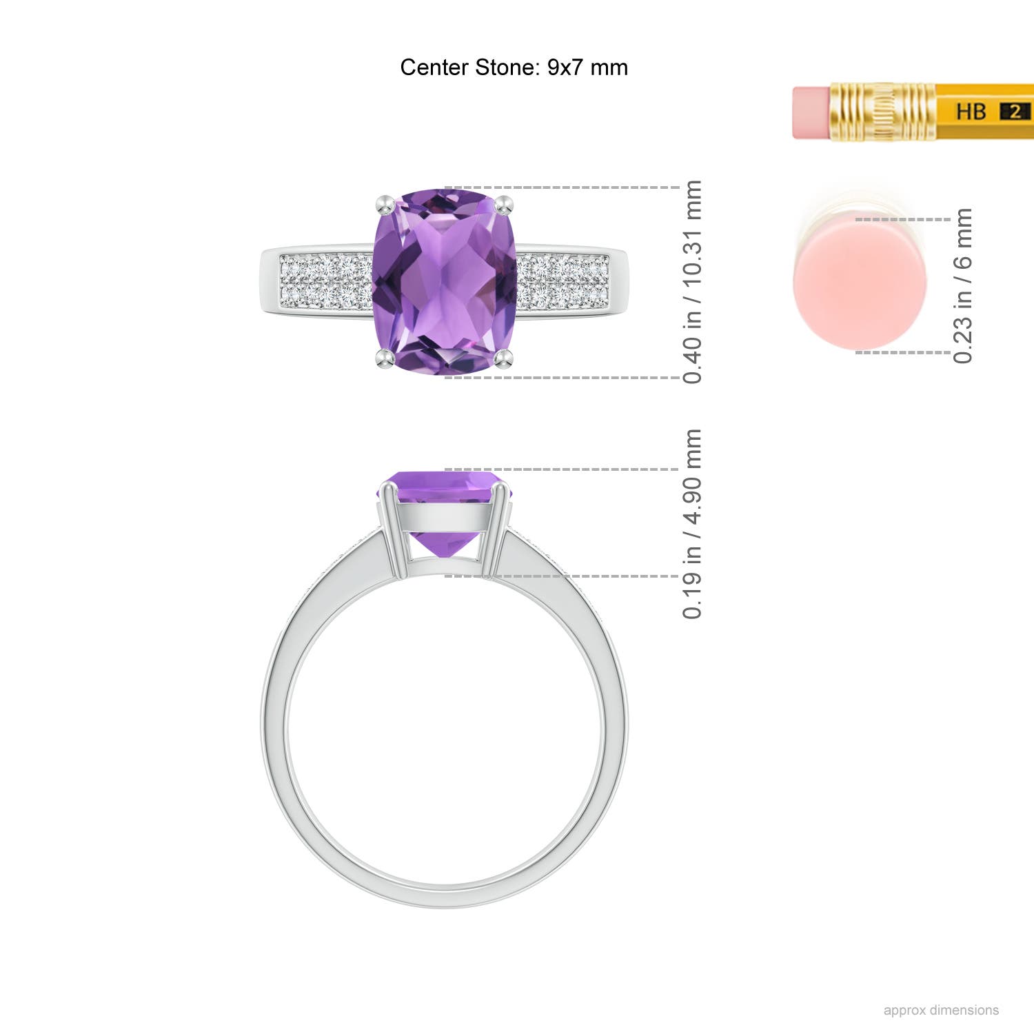 AA - Amethyst / 2.17 CT / 14 KT White Gold