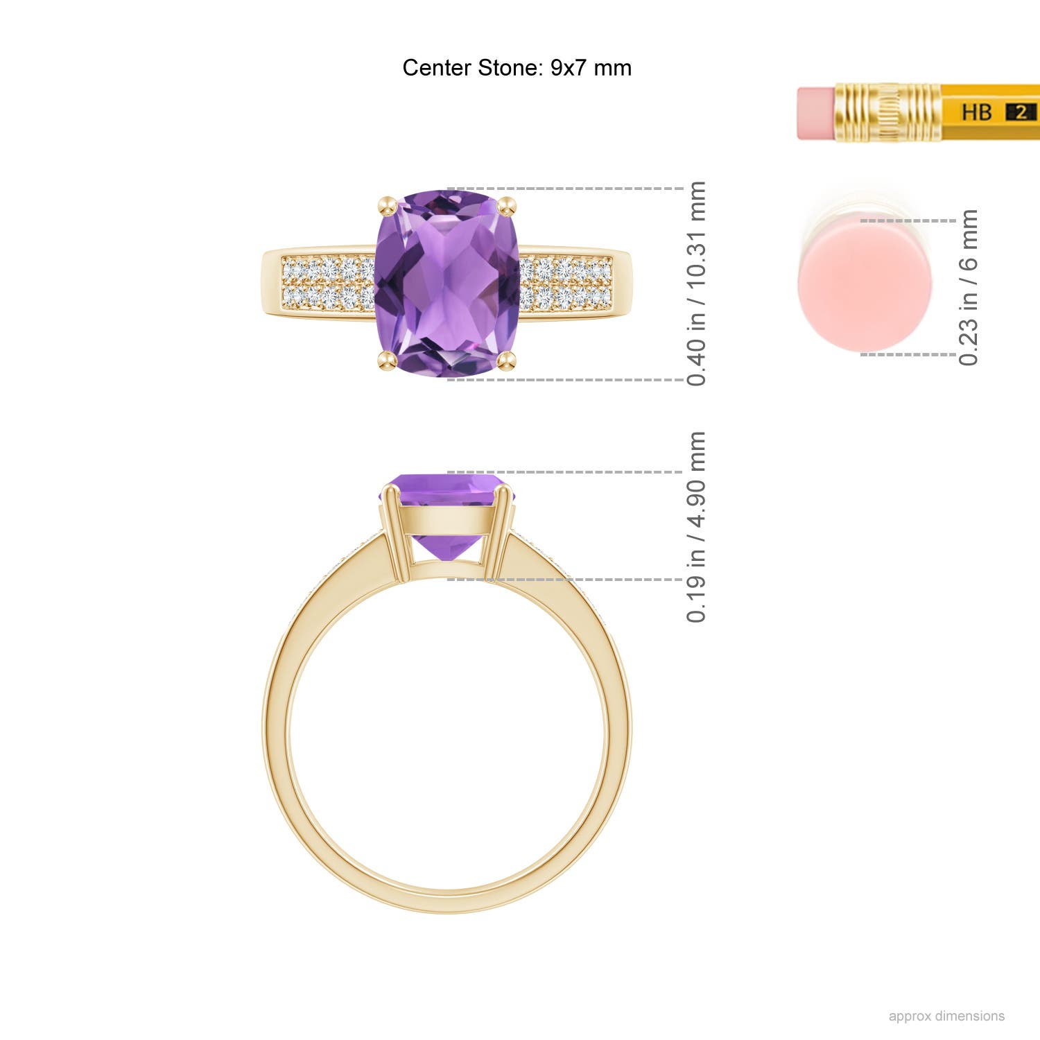 AA - Amethyst / 2.17 CT / 14 KT Yellow Gold