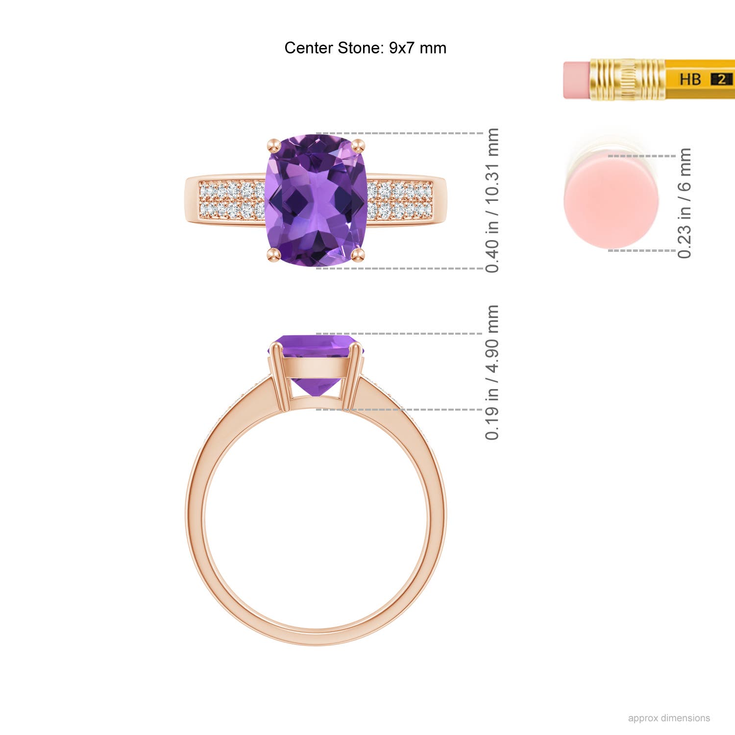 AAA - Amethyst / 2.17 CT / 14 KT Rose Gold