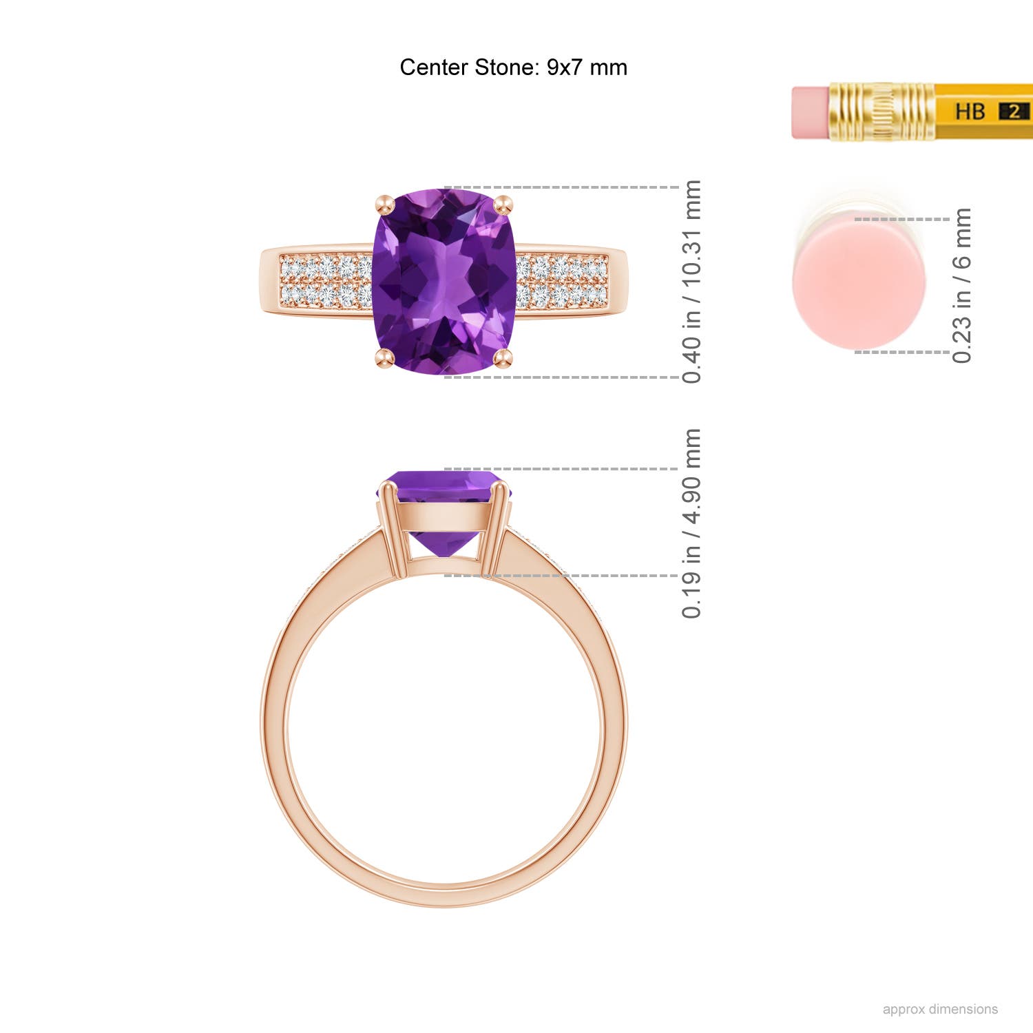 AAAA - Amethyst / 2.17 CT / 14 KT Rose Gold