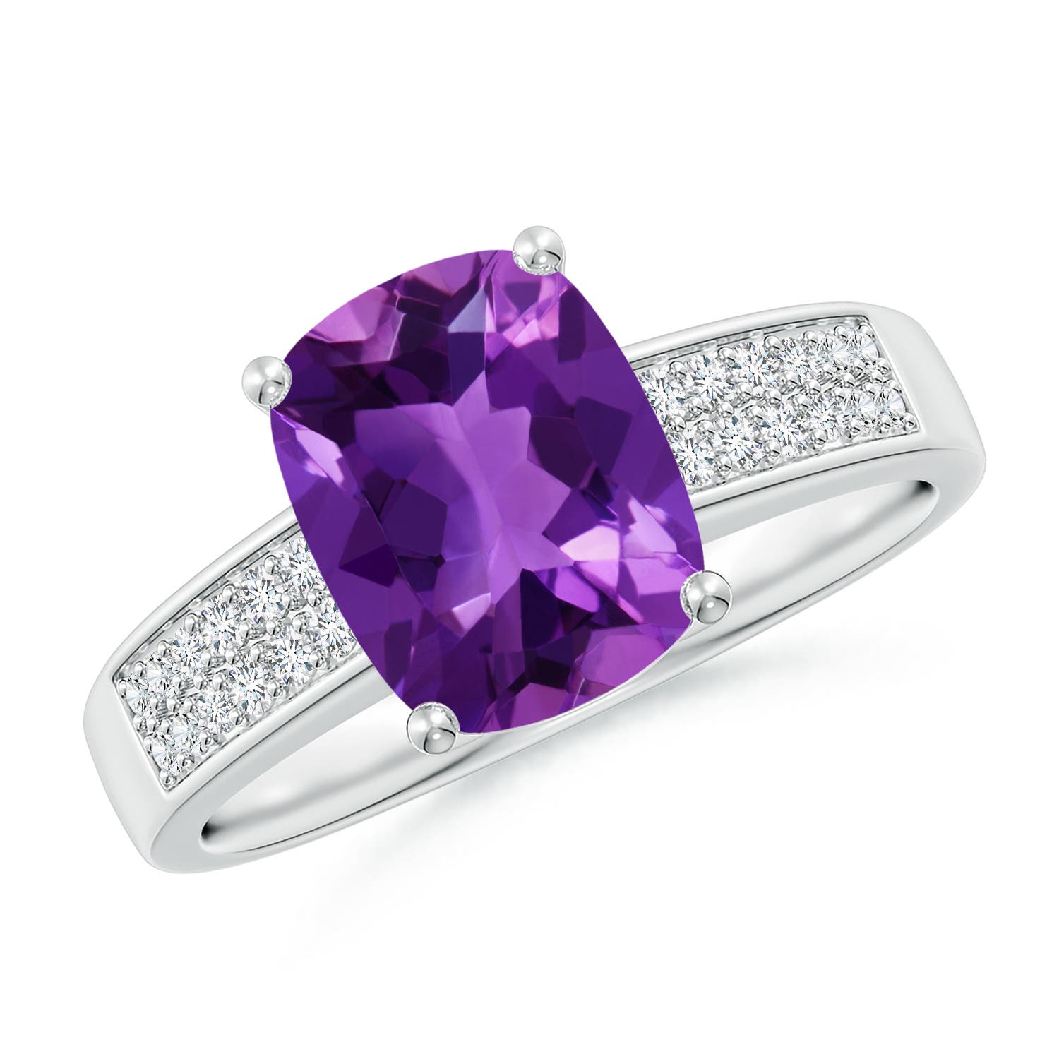 AAAA - Amethyst / 2.17 CT / 14 KT White Gold