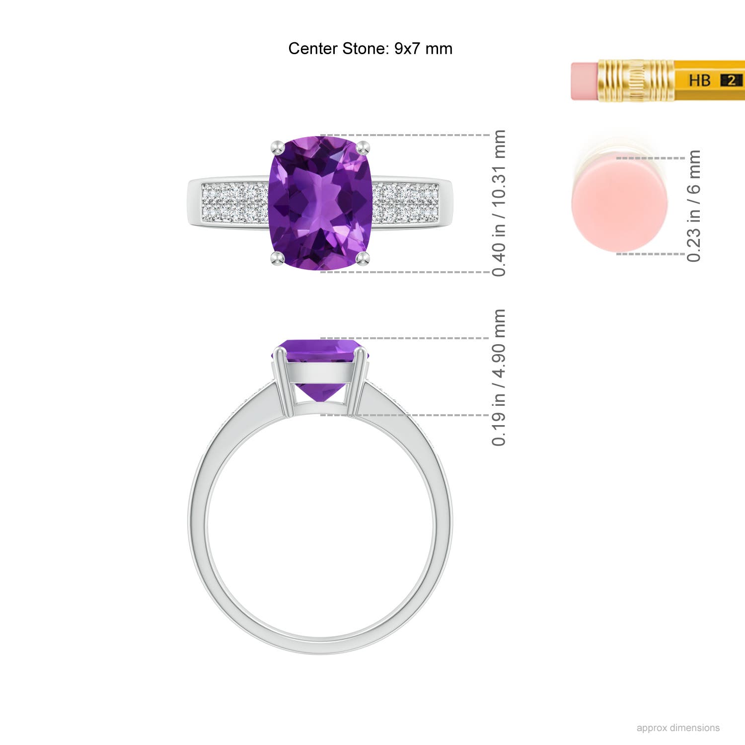 AAAA - Amethyst / 2.17 CT / 14 KT White Gold