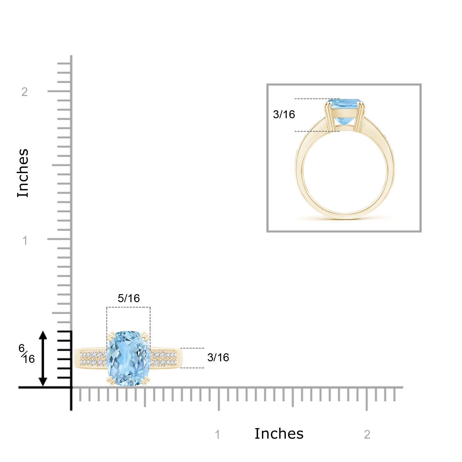 AAAA - Aquamarine / 2.61 CT / 14 KT Yellow Gold