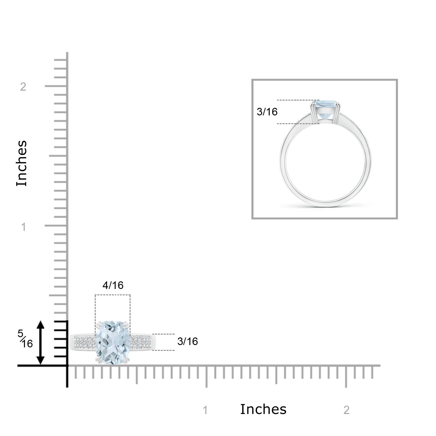 A - Aquamarine / 1.36 CT / 14 KT White Gold