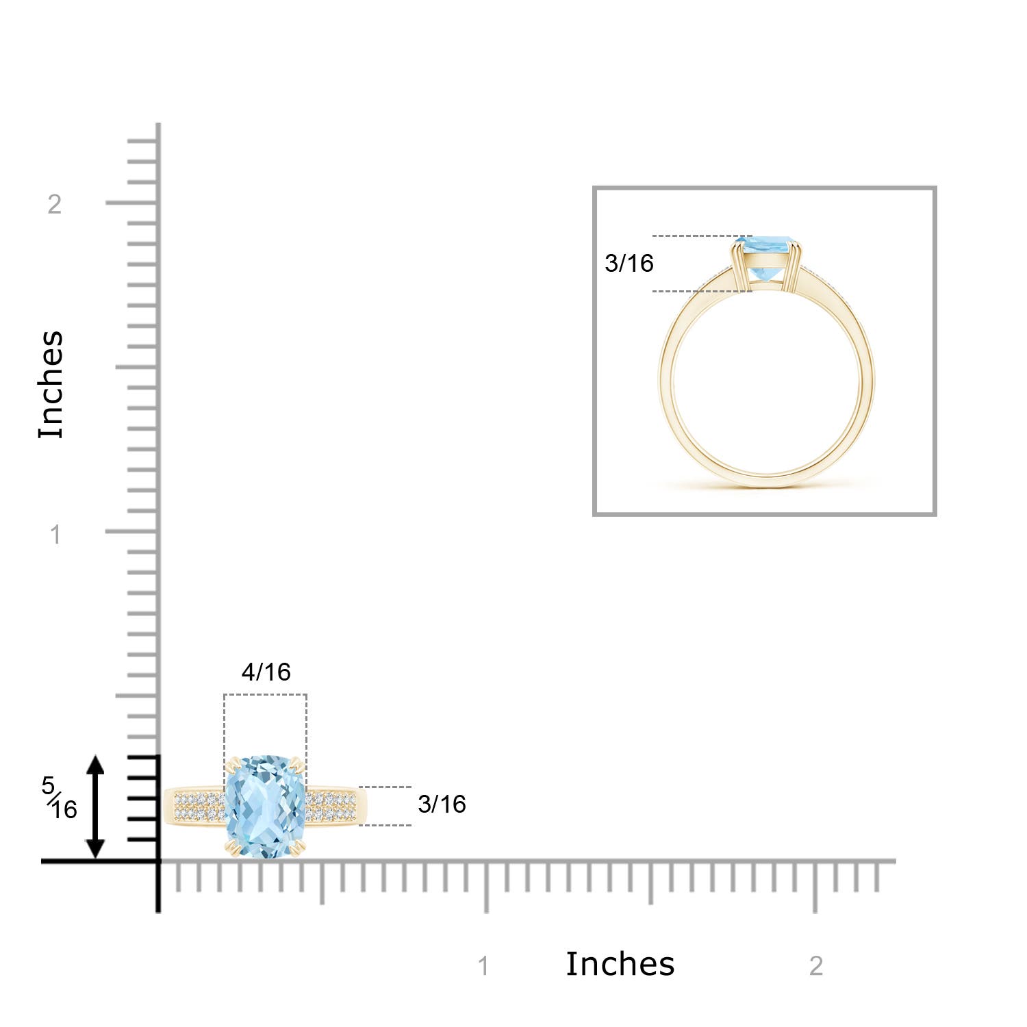 AAA - Aquamarine / 1.36 CT / 14 KT Yellow Gold