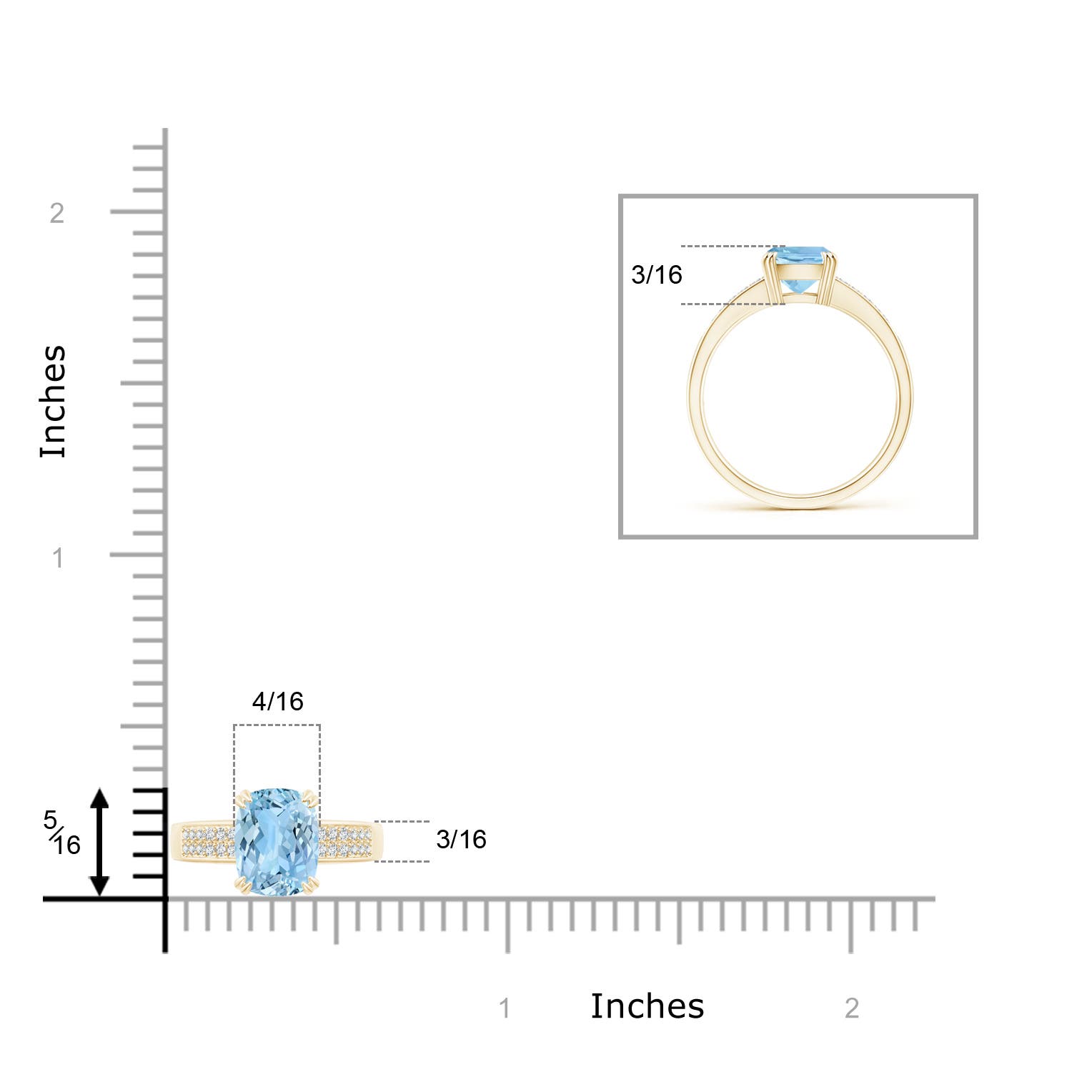 AAAA - Aquamarine / 1.36 CT / 14 KT Yellow Gold