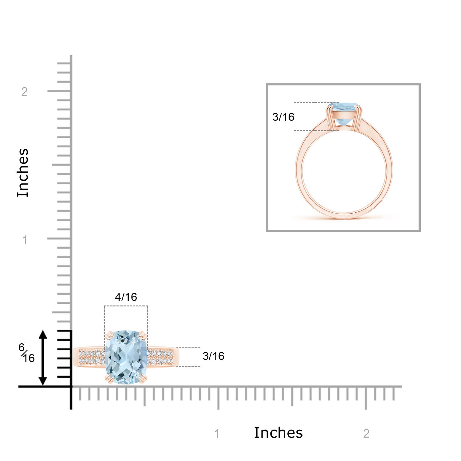 AA - Aquamarine / 2.01 CT / 14 KT Rose Gold