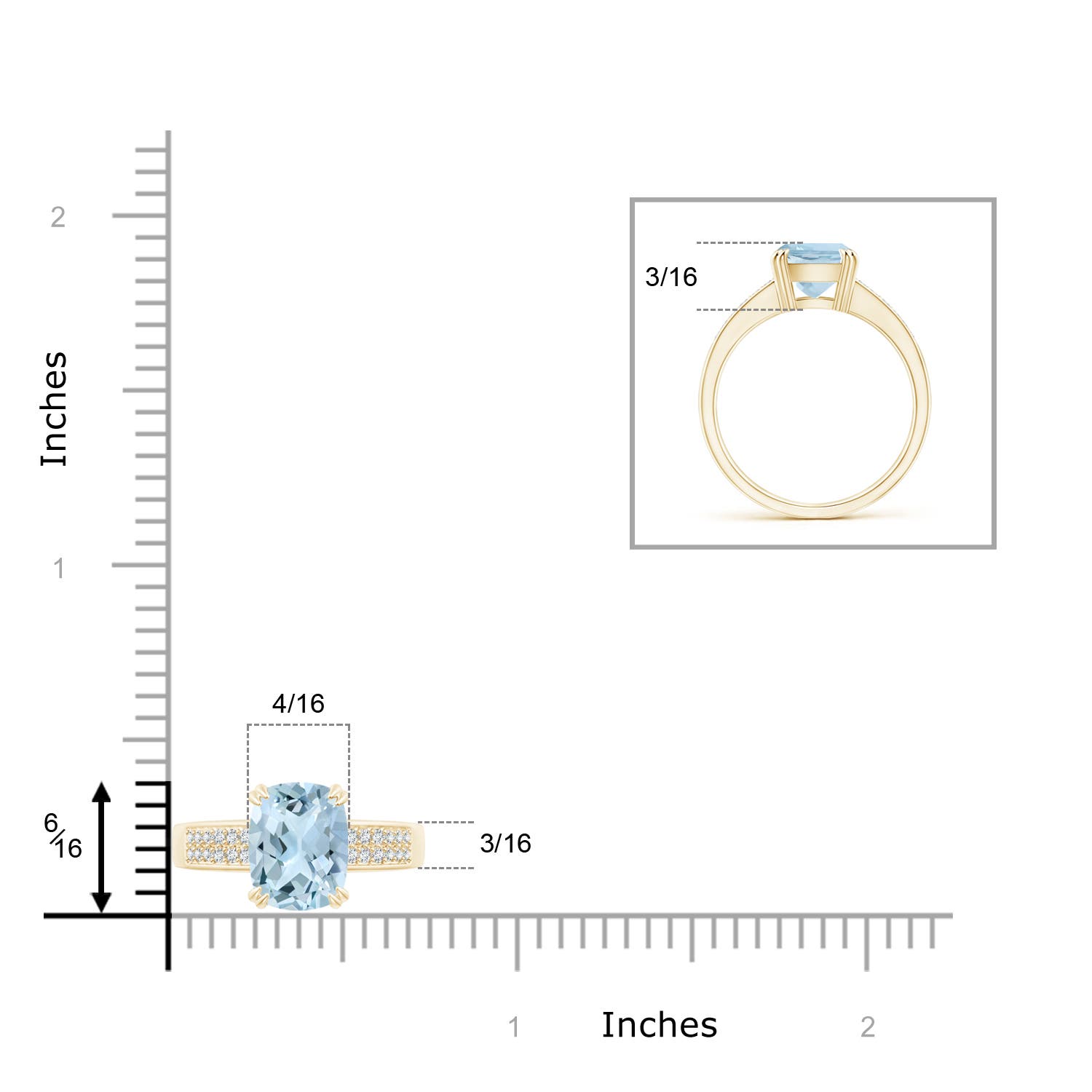 AA - Aquamarine / 2.01 CT / 14 KT Yellow Gold