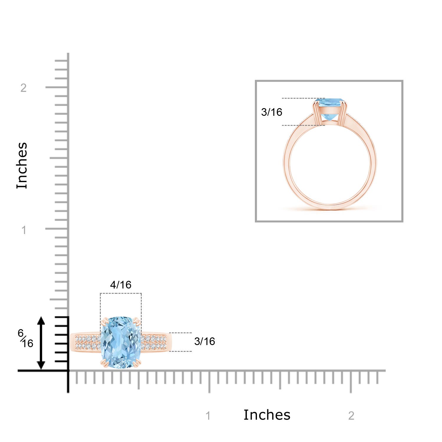 AAAA - Aquamarine / 2.01 CT / 14 KT Rose Gold