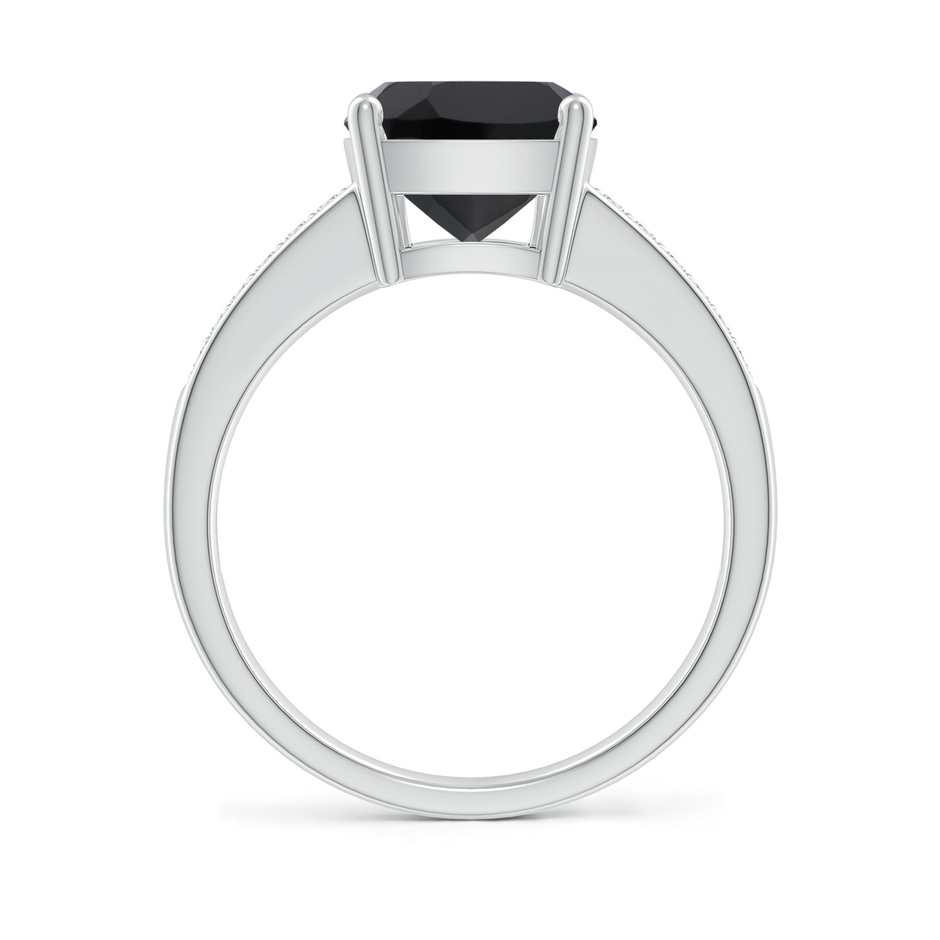 10x8mm AAA Cushion Black Onyx Cocktail Ring with Diamonds in White Gold side-1