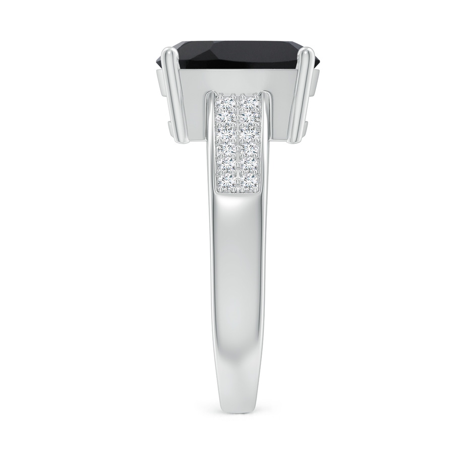10x8mm AAA Cushion Black Onyx Cocktail Ring with Diamonds in White Gold side-2