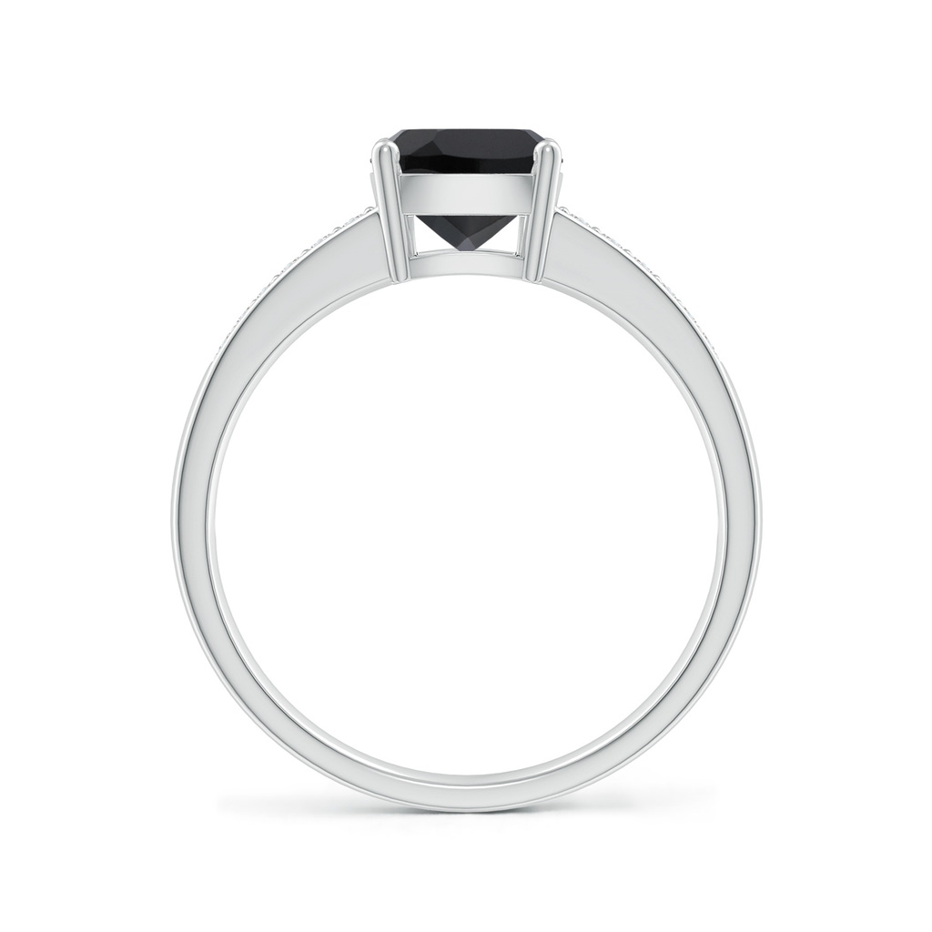 8x6mm AAA Cushion Black Onyx Cocktail Ring with Diamonds in P950 Platinum - side_1