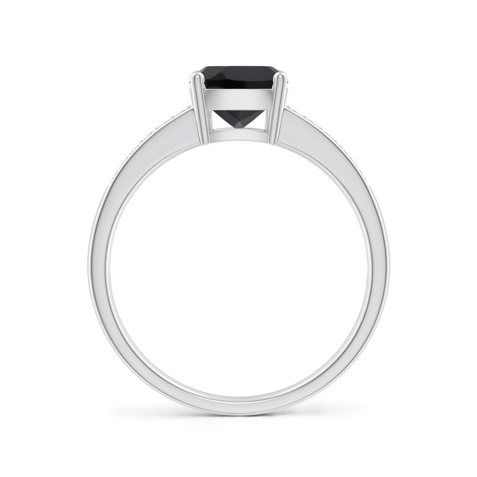 8x6mm AAA Cushion Black Onyx Cocktail Ring with Diamonds in P950 Platinum side-1