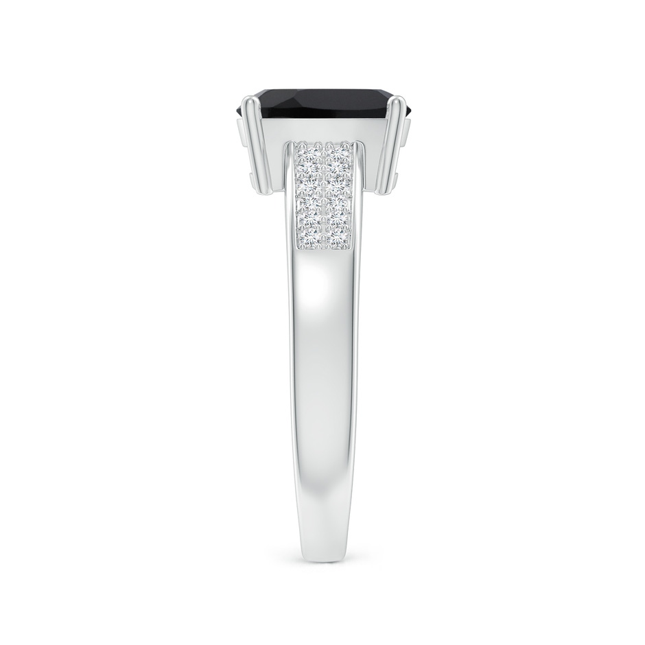 8x6mm AAA Cushion Black Onyx Cocktail Ring with Diamonds in White Gold side-2
