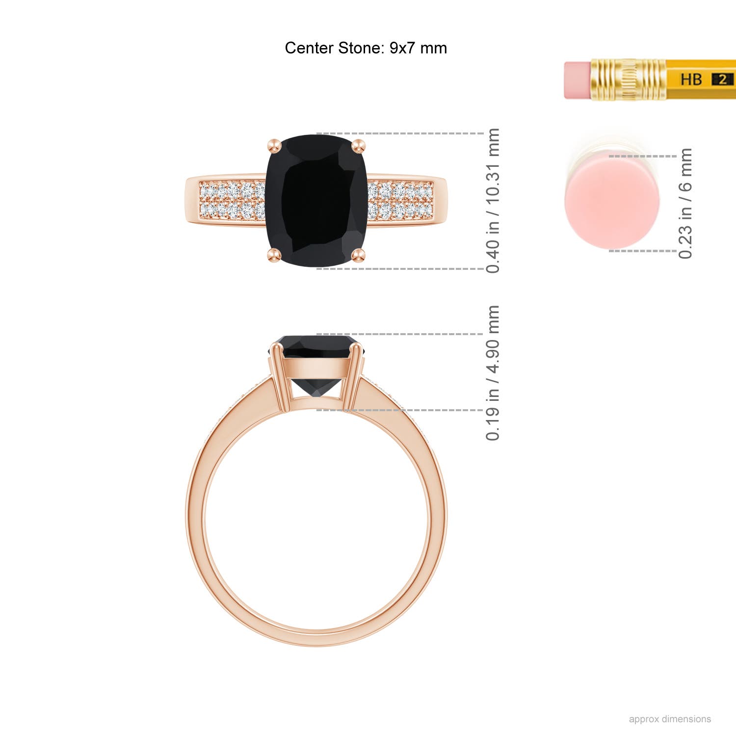 AAA - Black Onyx / 1.97 CT / 14 KT Rose Gold