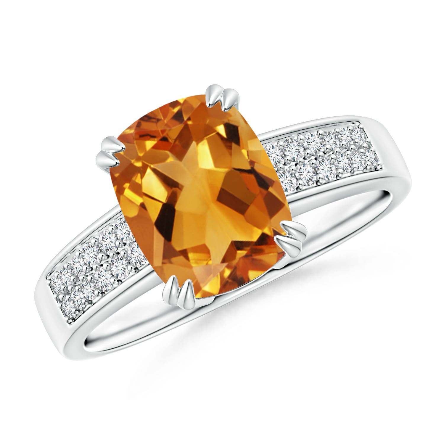 AA - Citrine / 2.11 CT / 14 KT White Gold