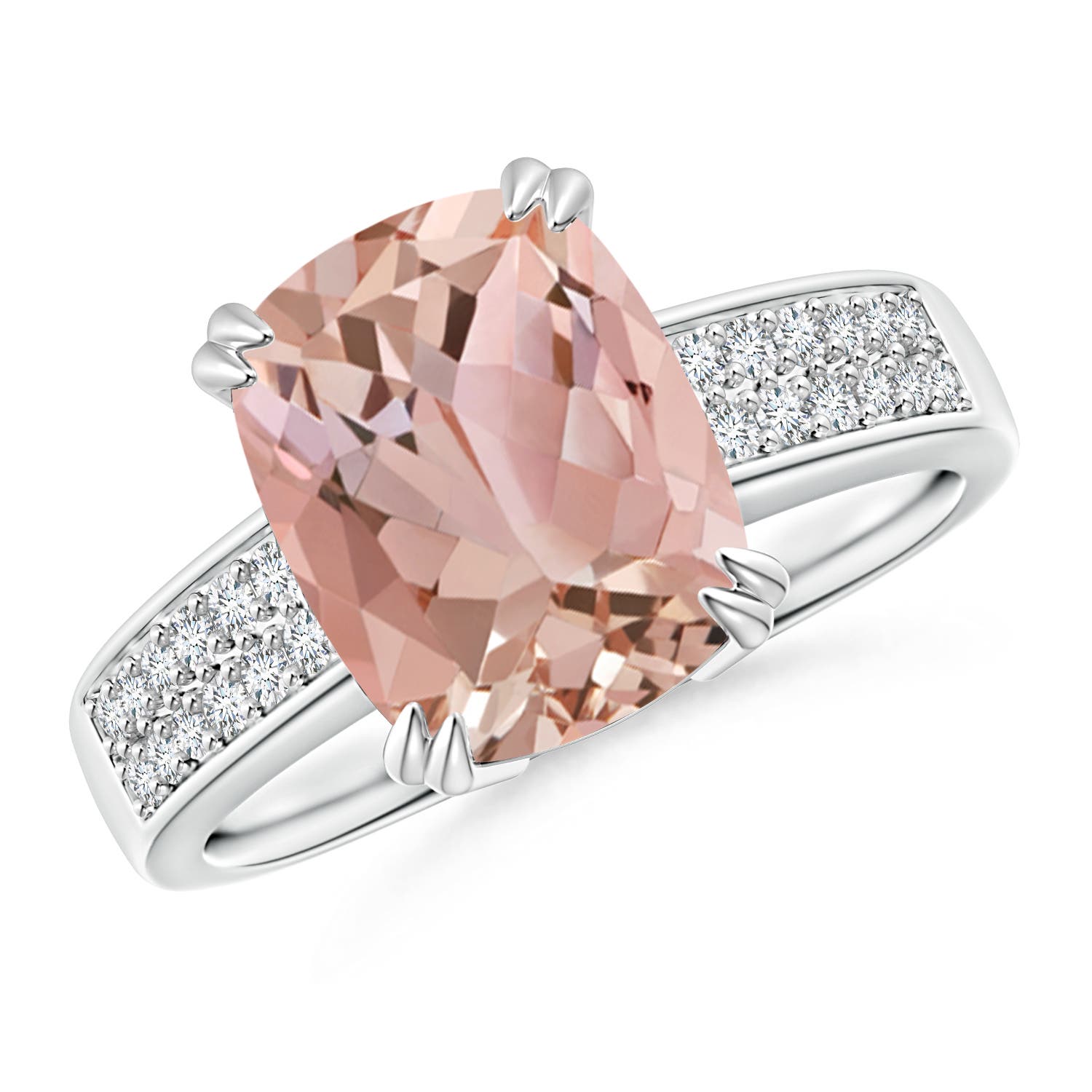 AAAA - Morganite / 2.86 CT / 14 KT White Gold