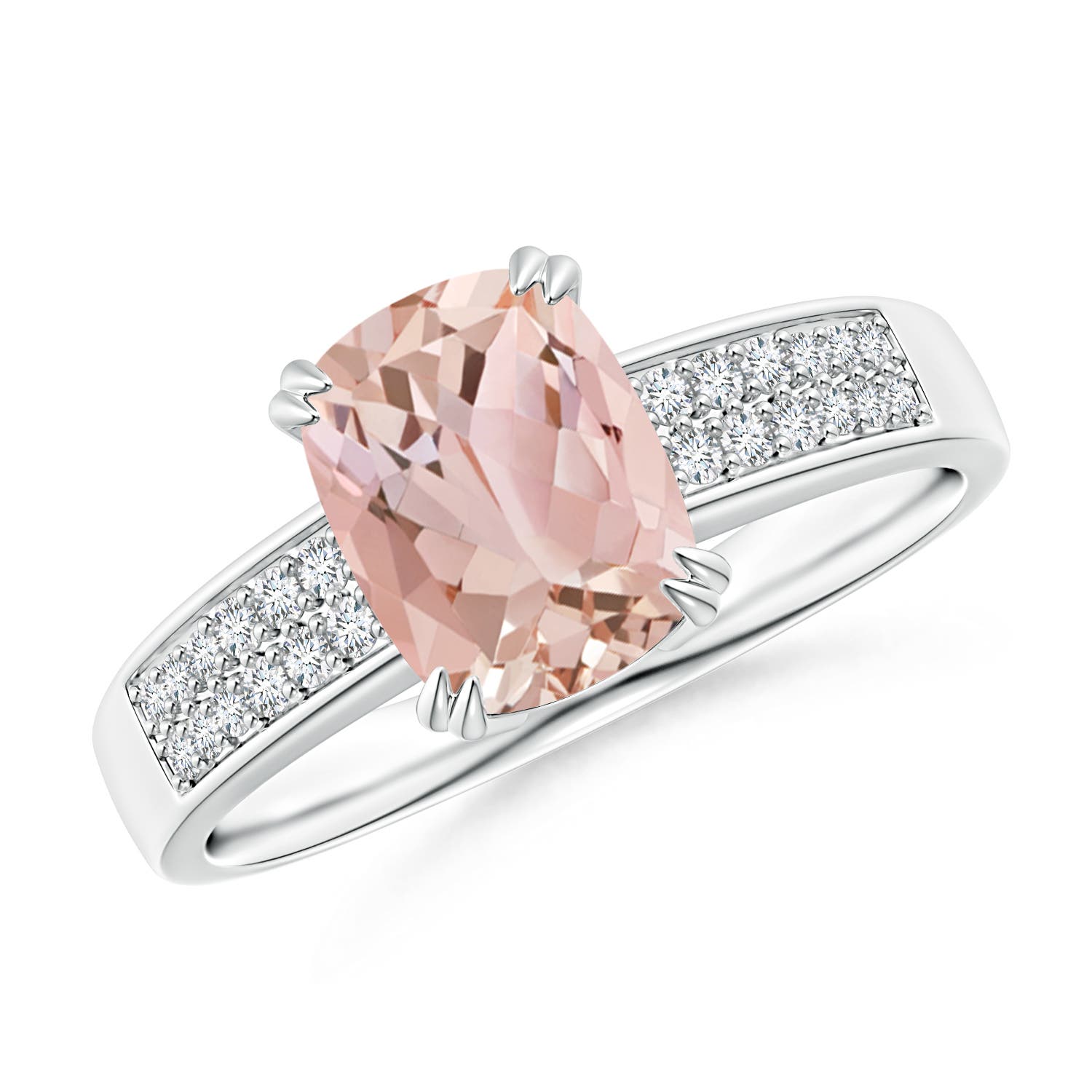 AAAA - Morganite / 1.36 CT / 14 KT White Gold