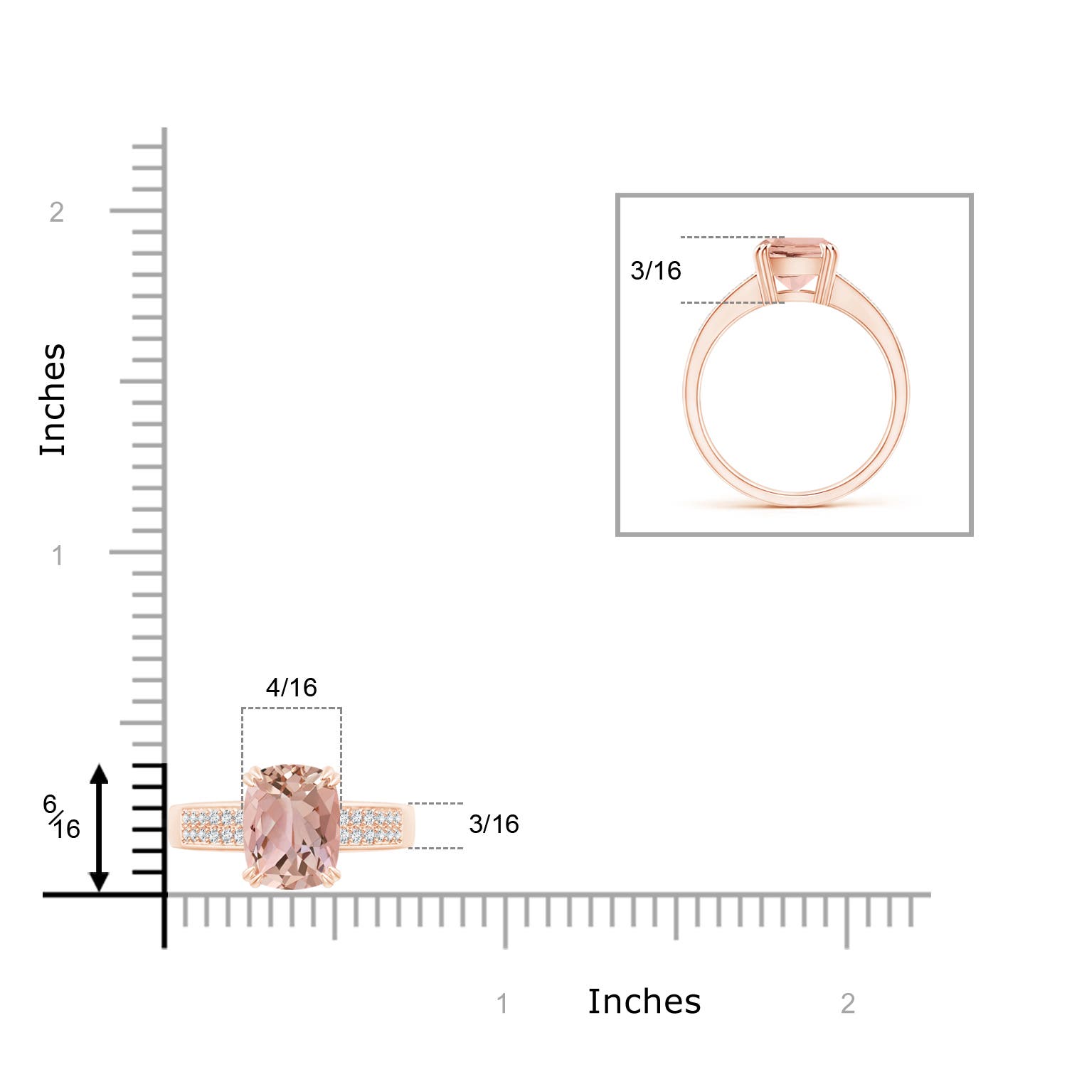 AAAA - Morganite / 1.96 CT / 14 KT Rose Gold