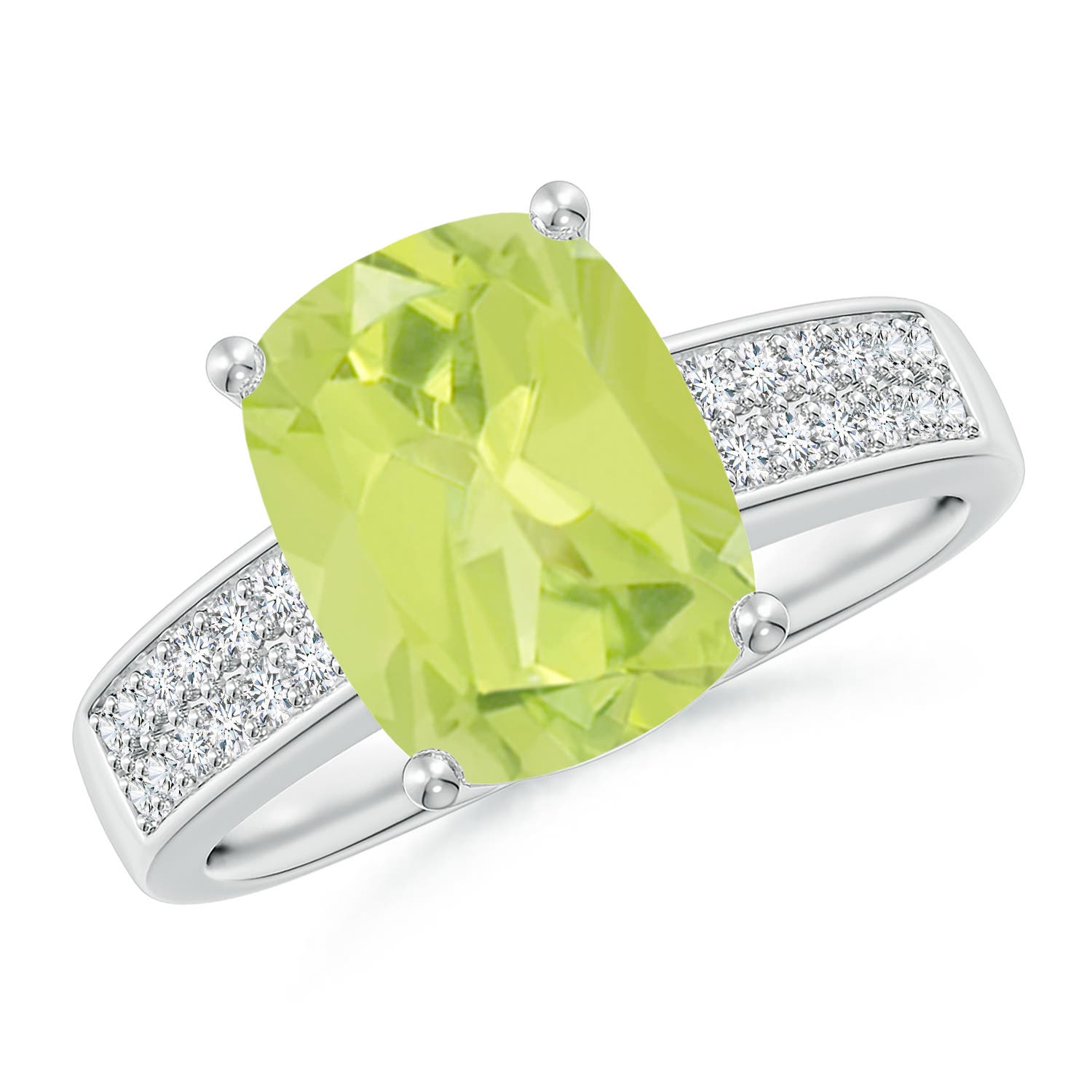 A - Peridot / 3.07 CT / 14 KT White Gold