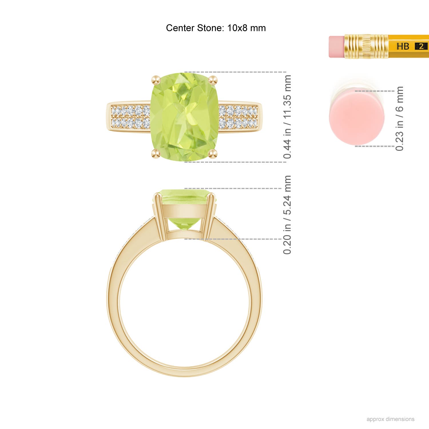 A - Peridot / 3.07 CT / 14 KT Yellow Gold