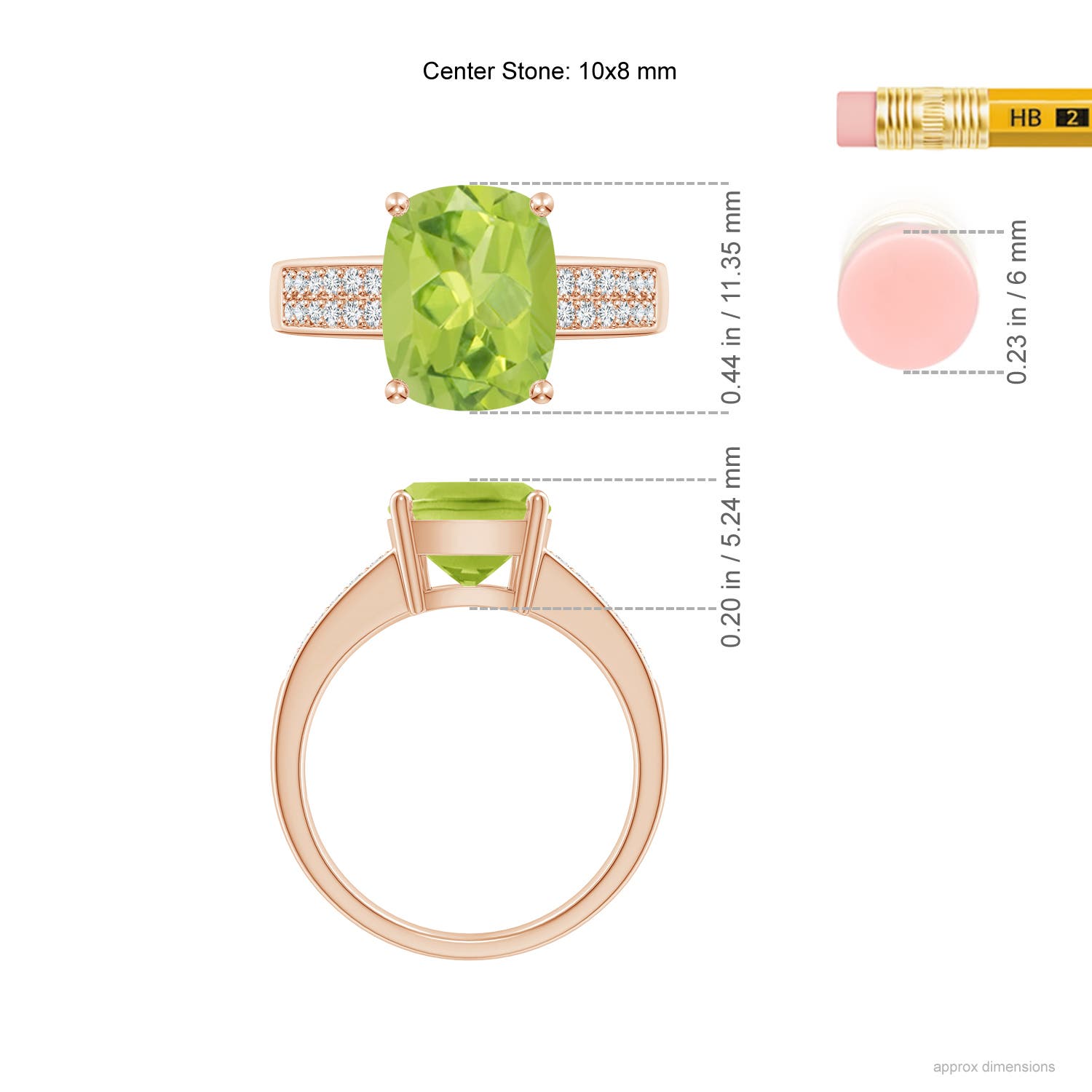 AA - Peridot / 3.07 CT / 14 KT Rose Gold