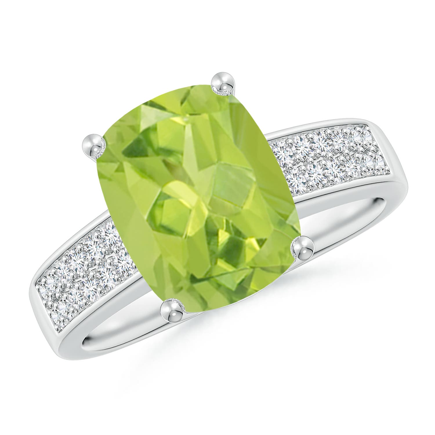 AA - Peridot / 3.07 CT / 14 KT White Gold