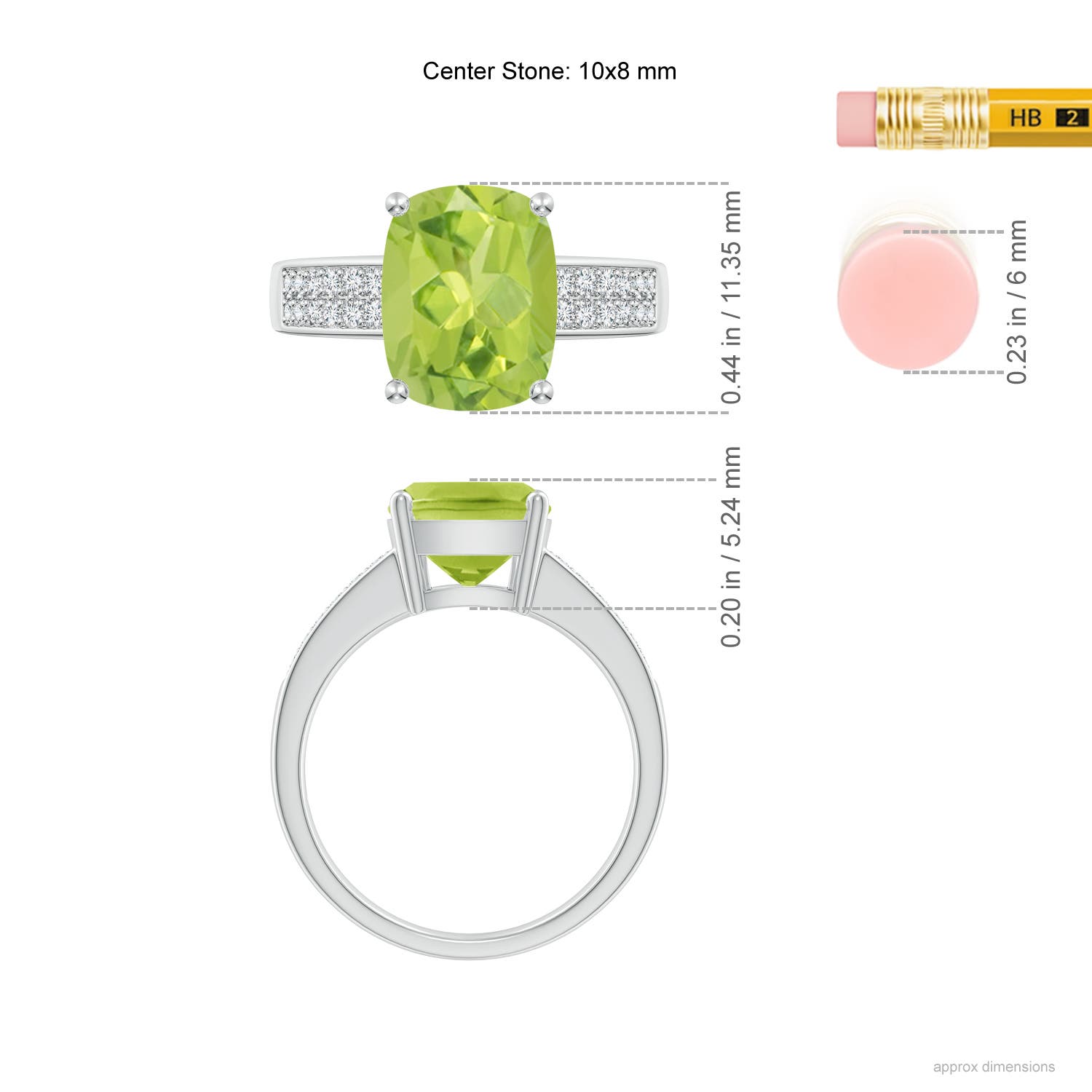 AA - Peridot / 3.07 CT / 14 KT White Gold