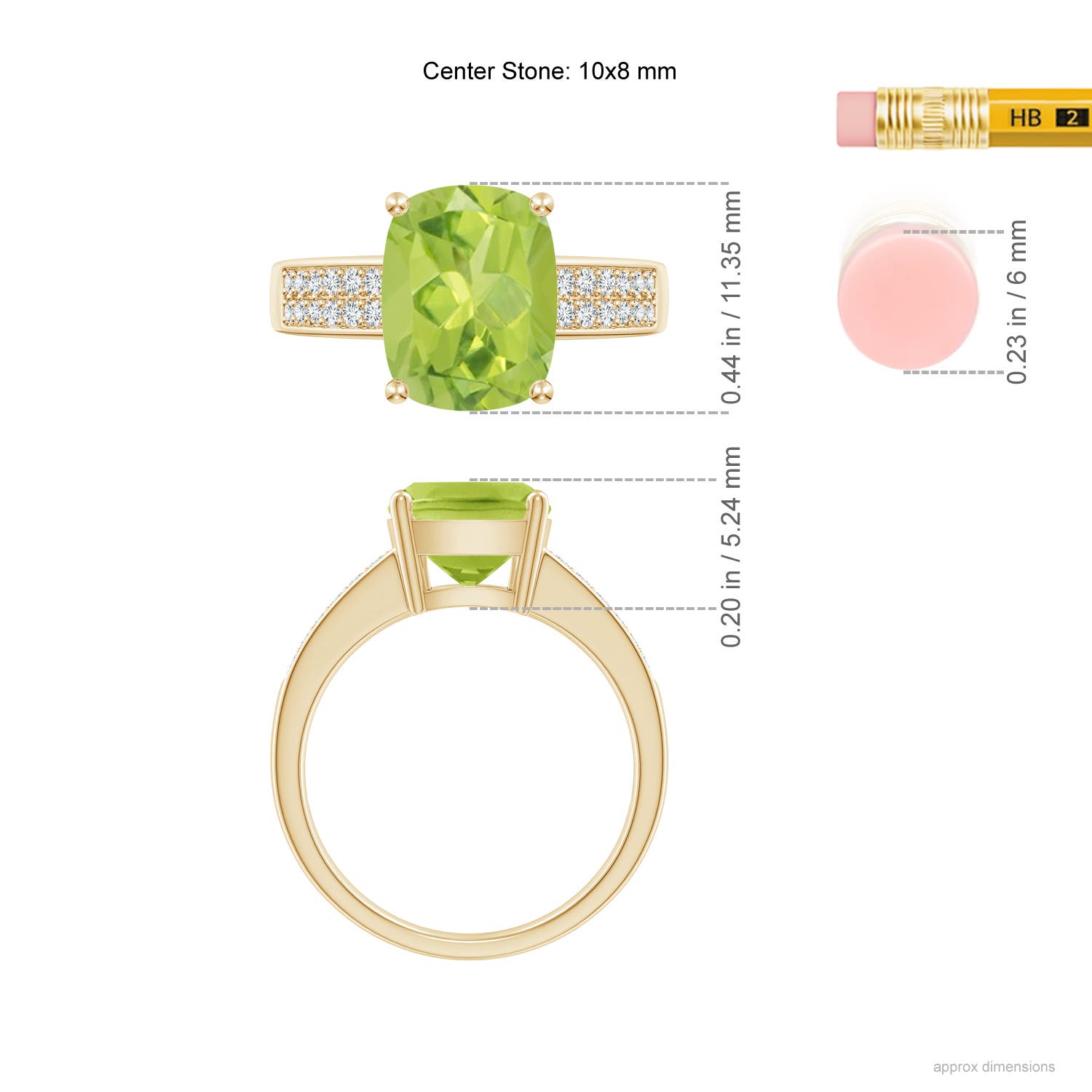 AA - Peridot / 3.07 CT / 14 KT Yellow Gold