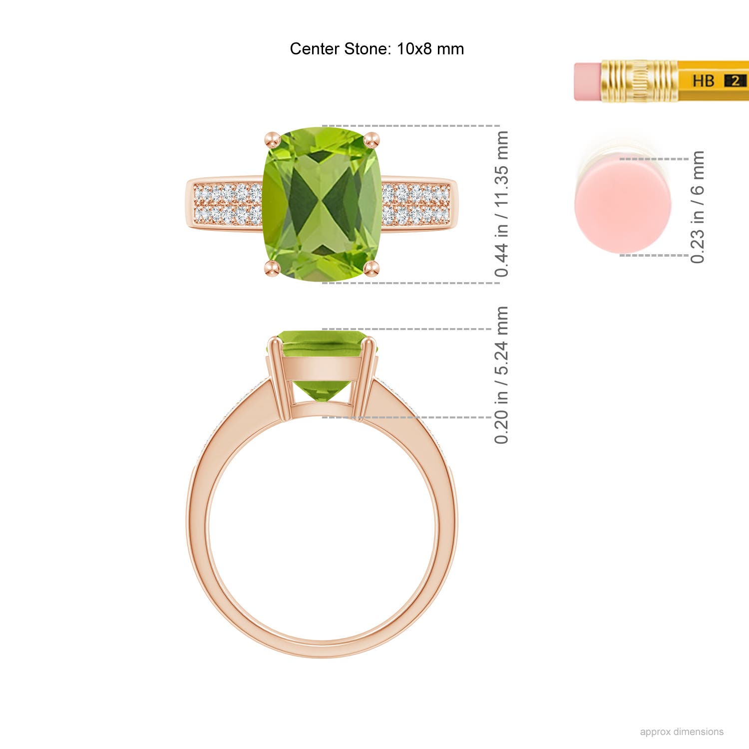 AAA - Peridot / 3.07 CT / 14 KT Rose Gold