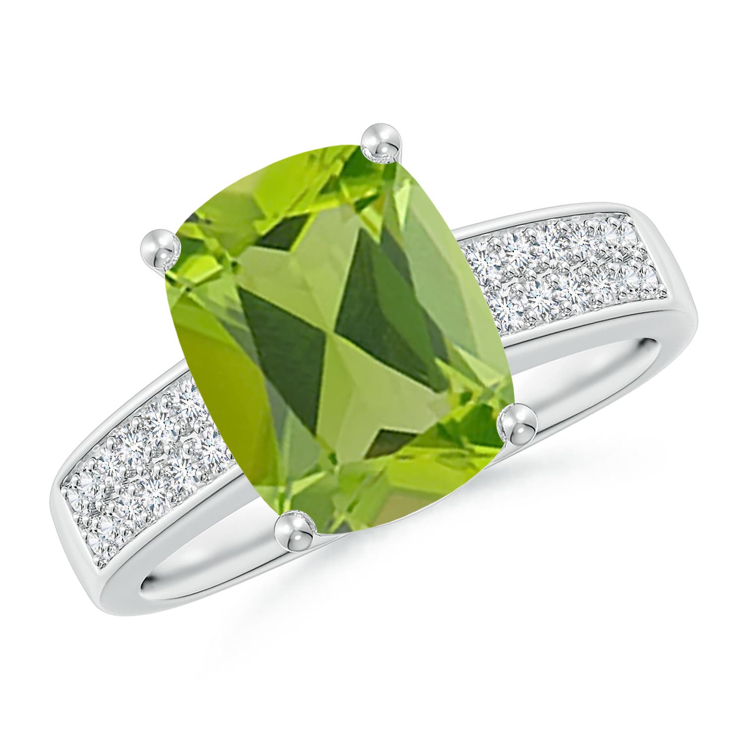 AAA - Peridot / 3.07 CT / 14 KT White Gold