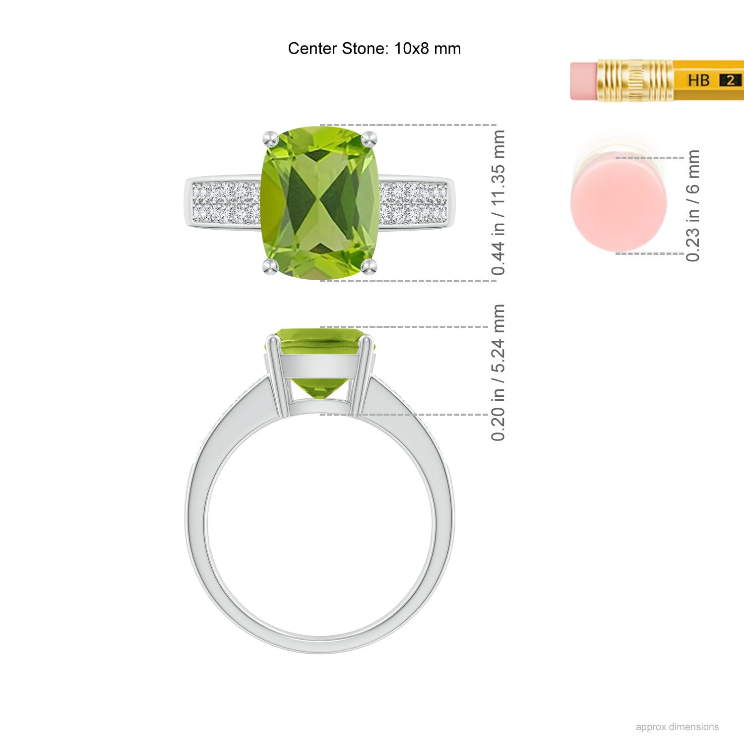 AAA - Peridot / 3.07 CT / 14 KT White Gold