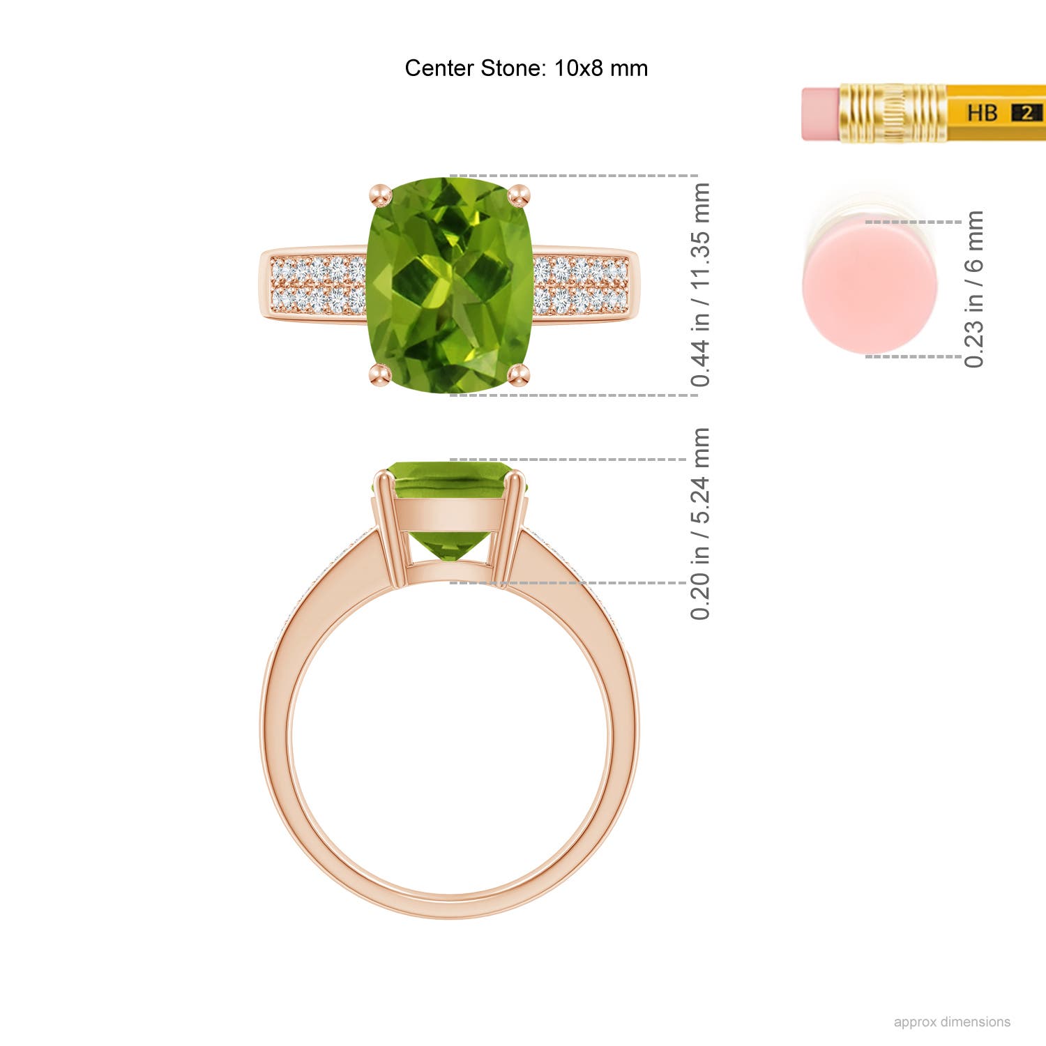 AAAA - Peridot / 3.07 CT / 14 KT Rose Gold