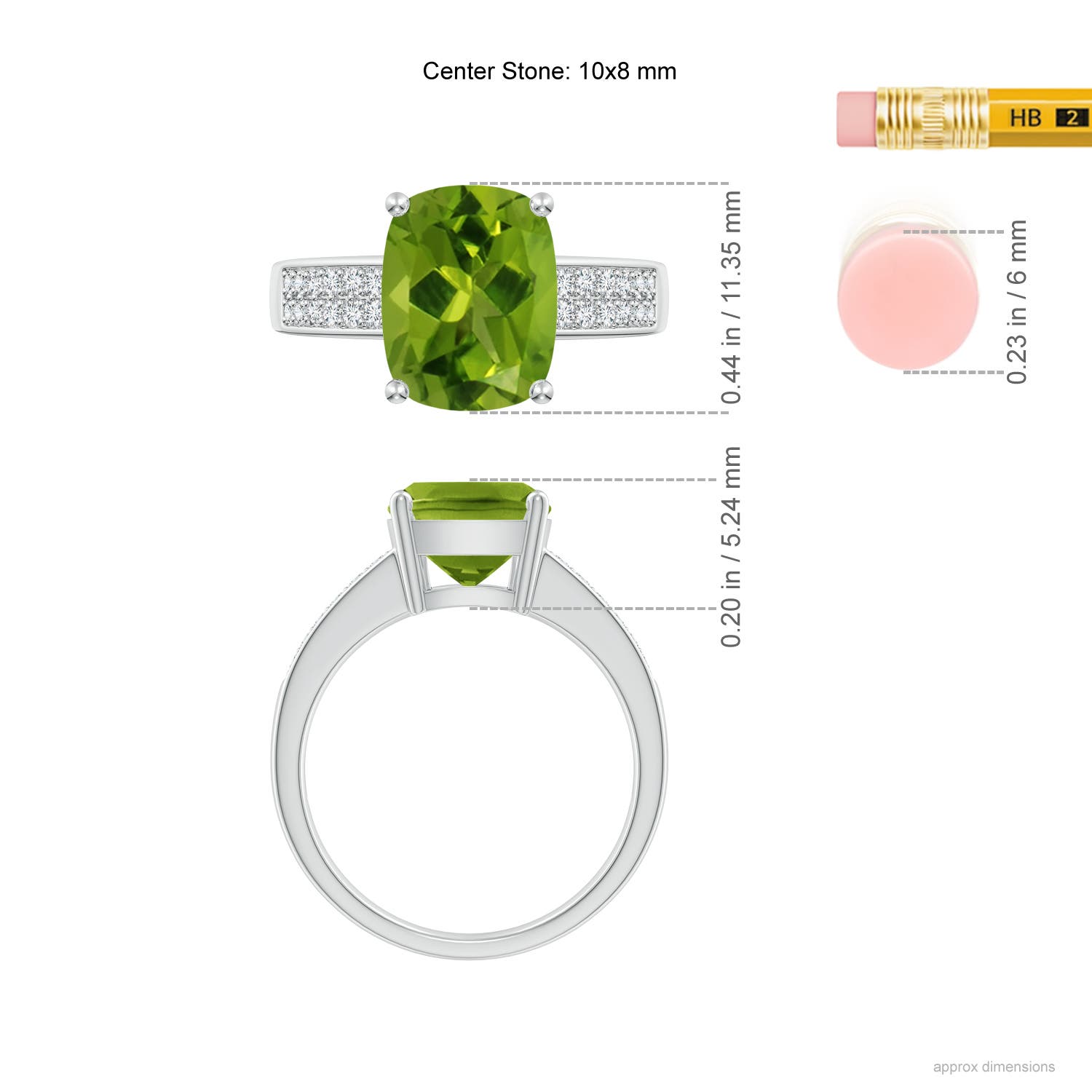 AAAA - Peridot / 3.07 CT / 14 KT White Gold