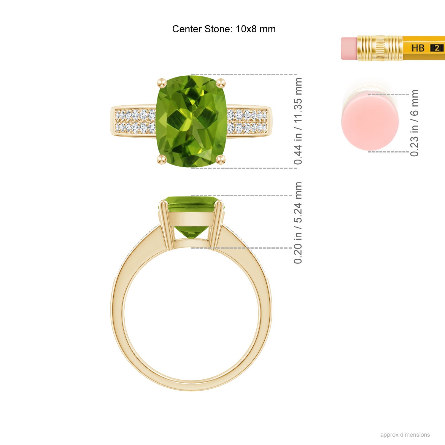 AAAA - Peridot / 3.07 CT / 14 KT Yellow Gold