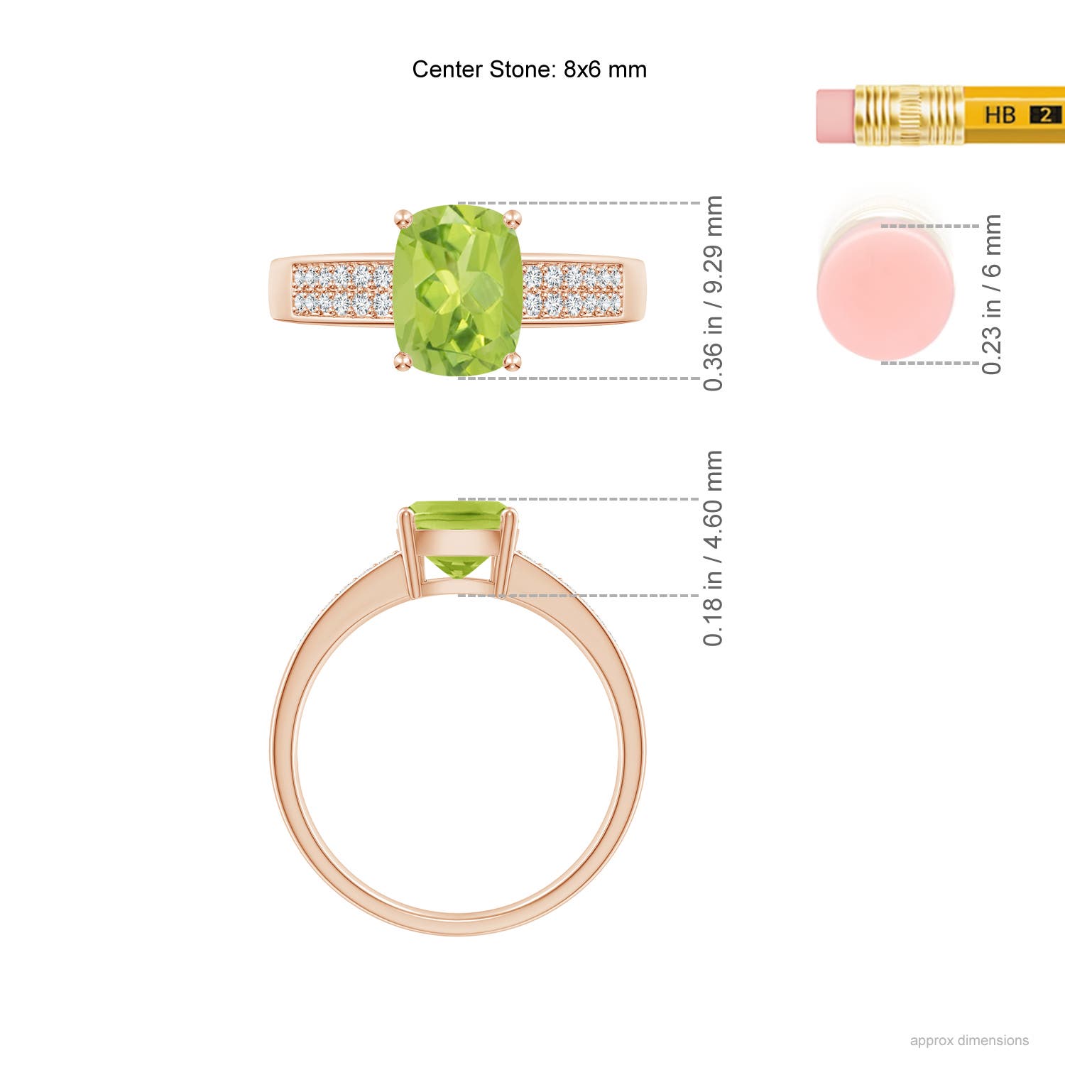 AA - Peridot / 1.62 CT / 14 KT Rose Gold