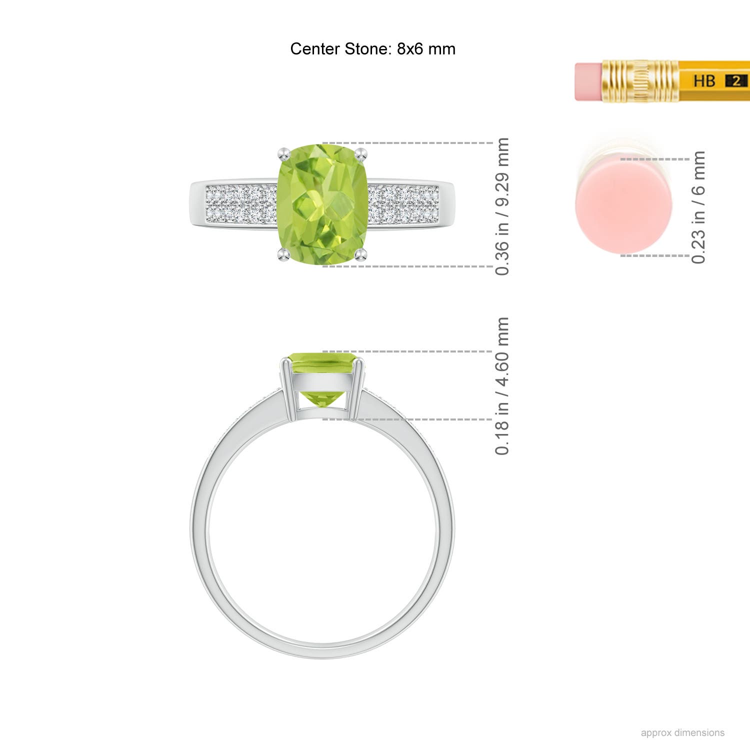 AA - Peridot / 1.62 CT / 14 KT White Gold