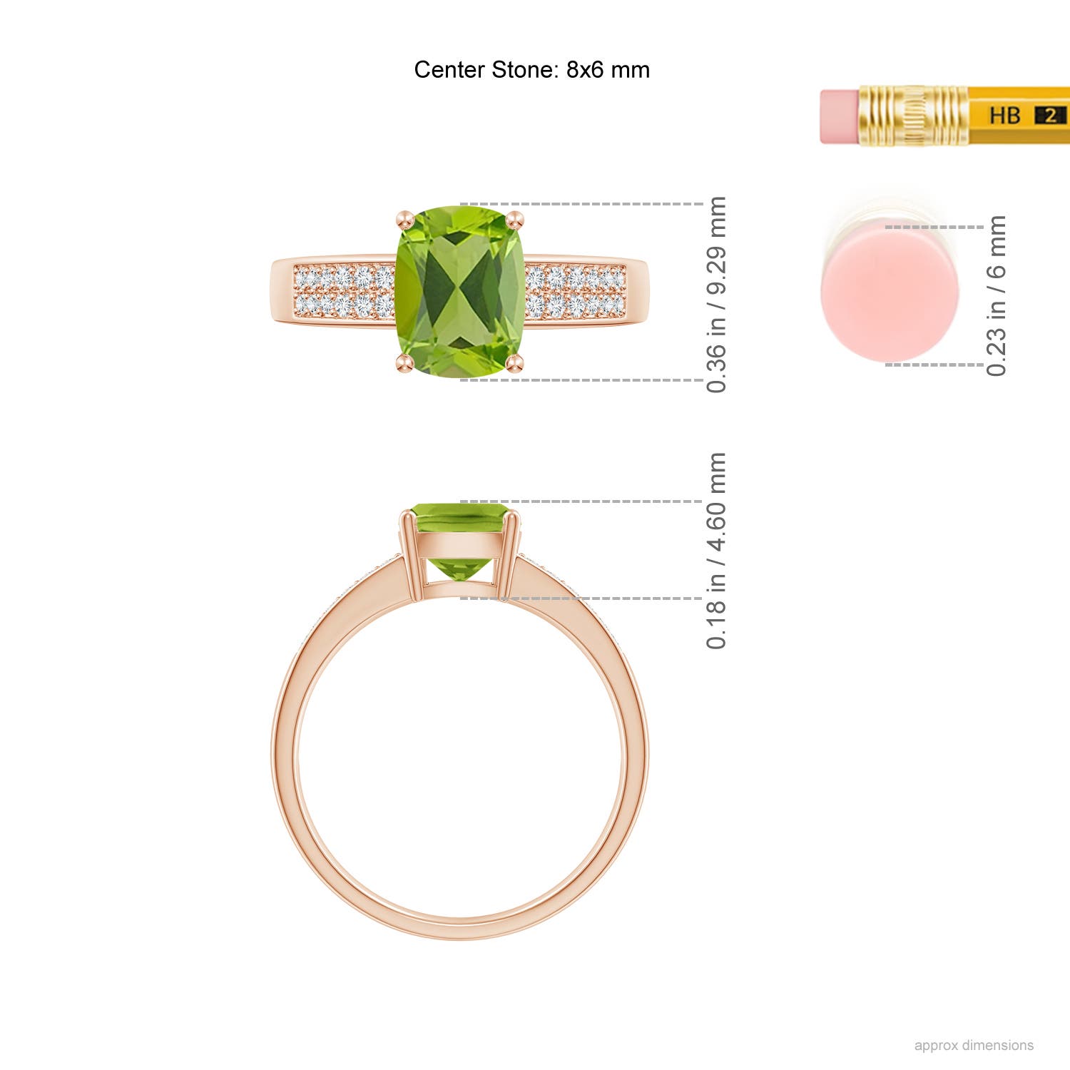 AAA - Peridot / 1.62 CT / 14 KT Rose Gold