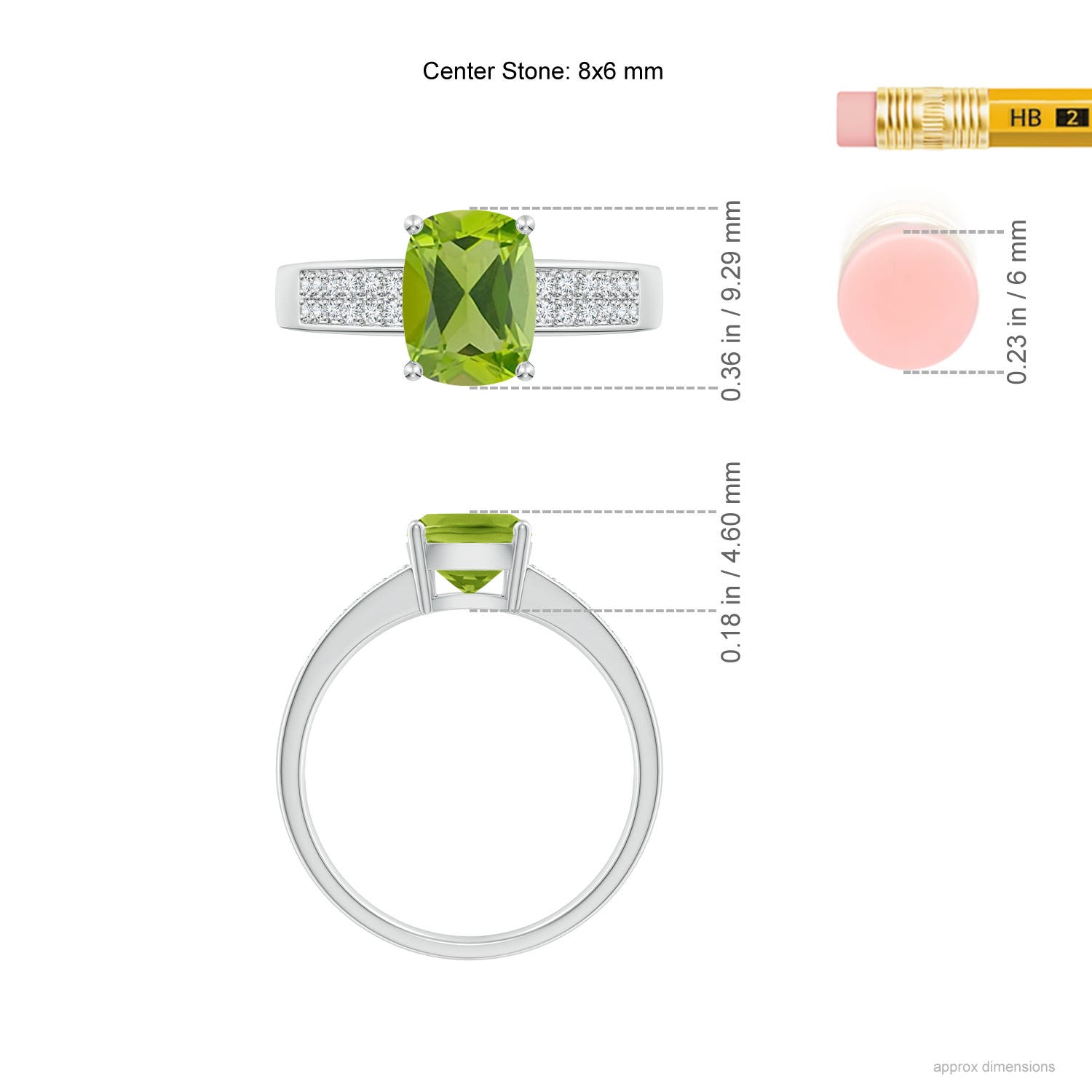 AAA - Peridot / 1.62 CT / 14 KT White Gold