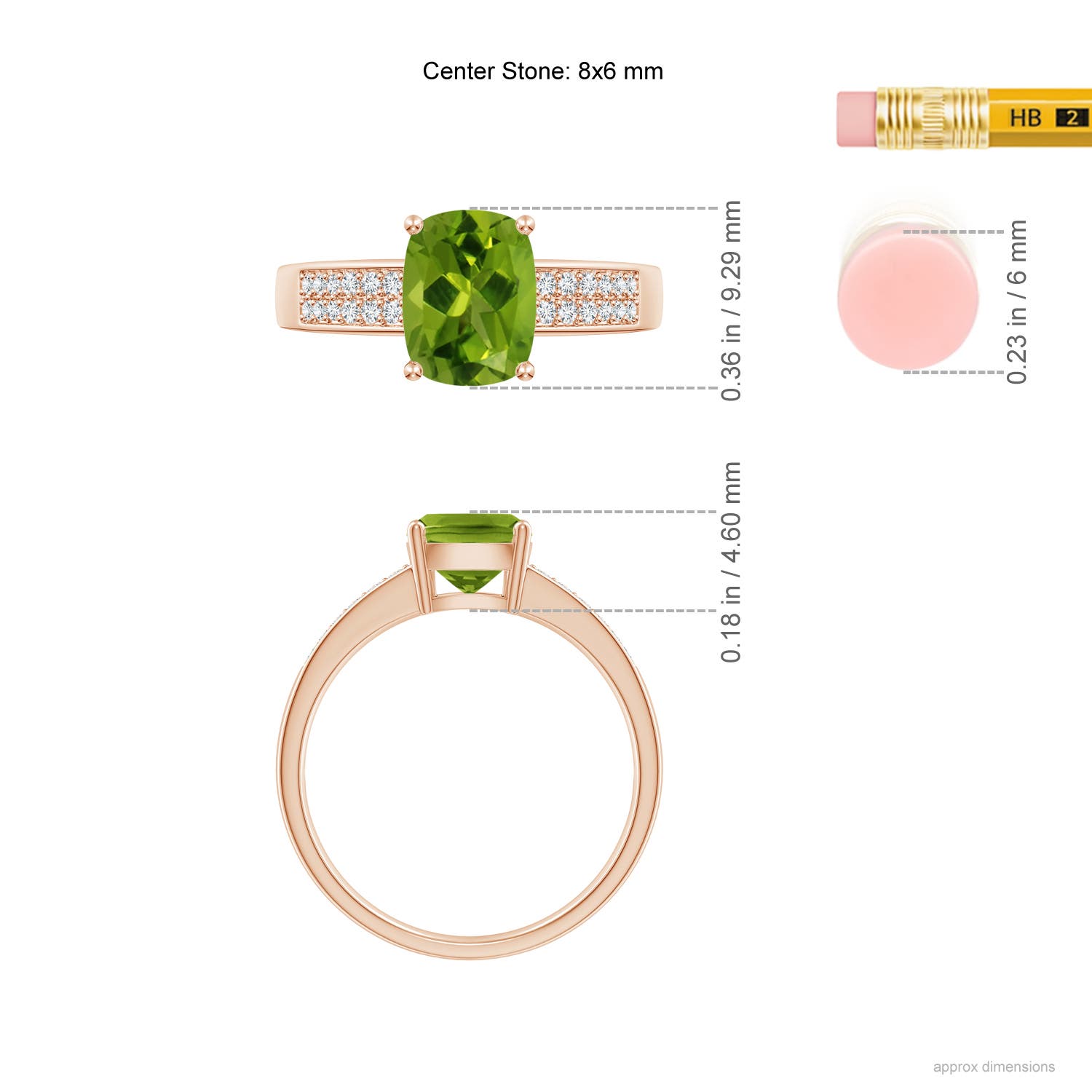 AAAA - Peridot / 1.62 CT / 14 KT Rose Gold