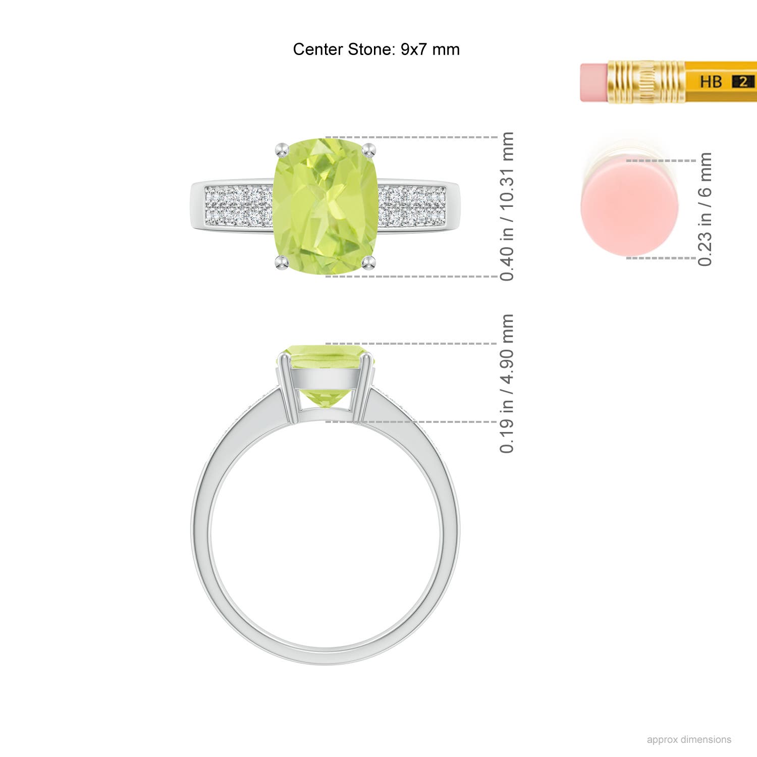 A - Peridot / 2.27 CT / 14 KT White Gold