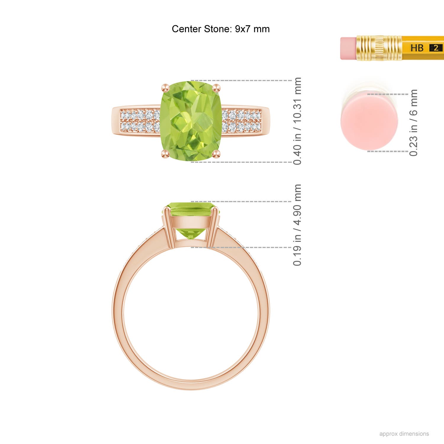 AA - Peridot / 2.27 CT / 14 KT Rose Gold