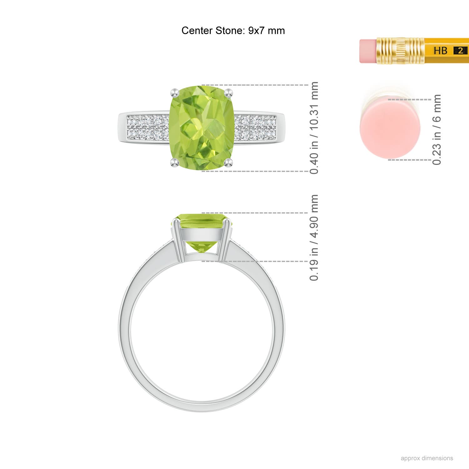 AA - Peridot / 2.27 CT / 14 KT White Gold