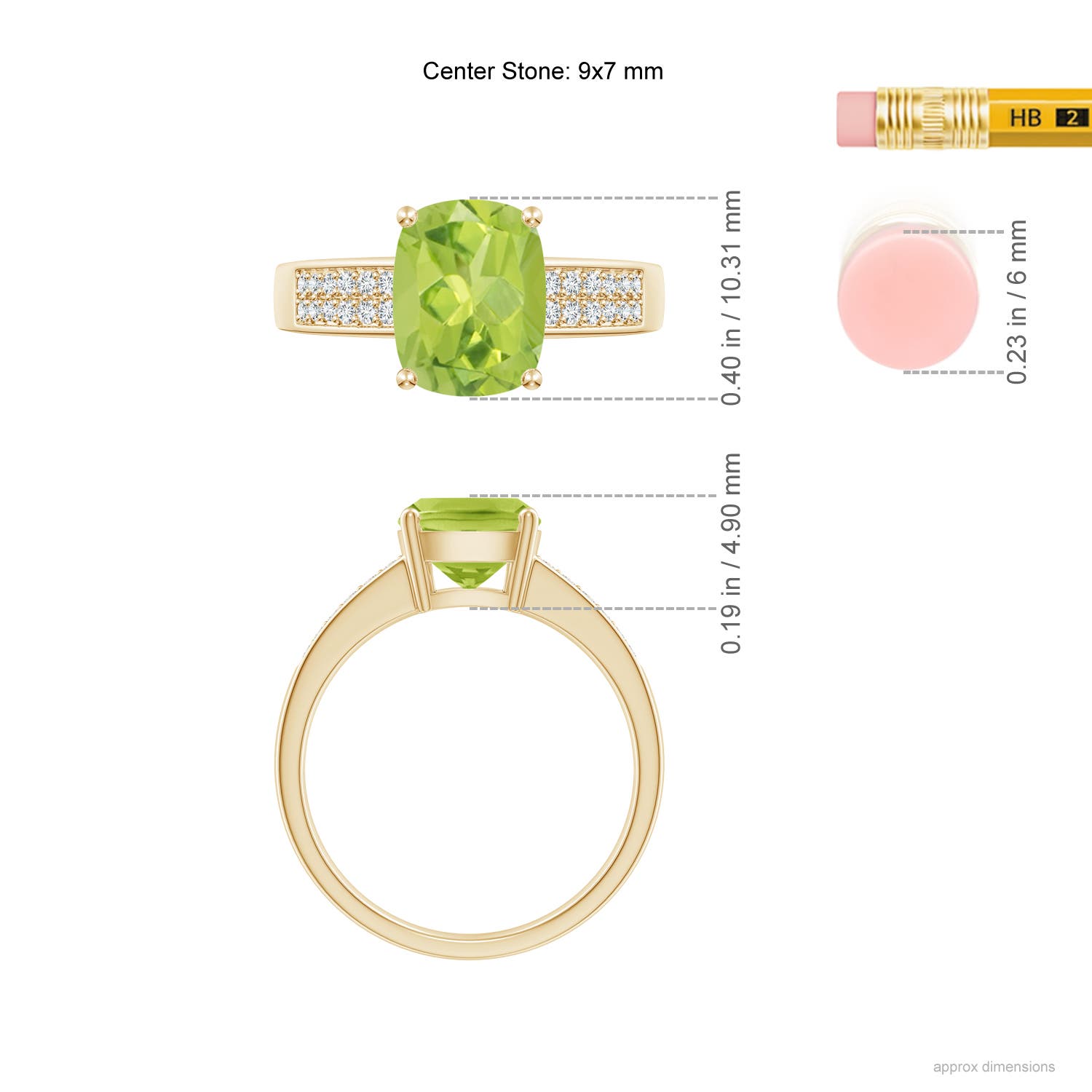 AA - Peridot / 2.27 CT / 14 KT Yellow Gold