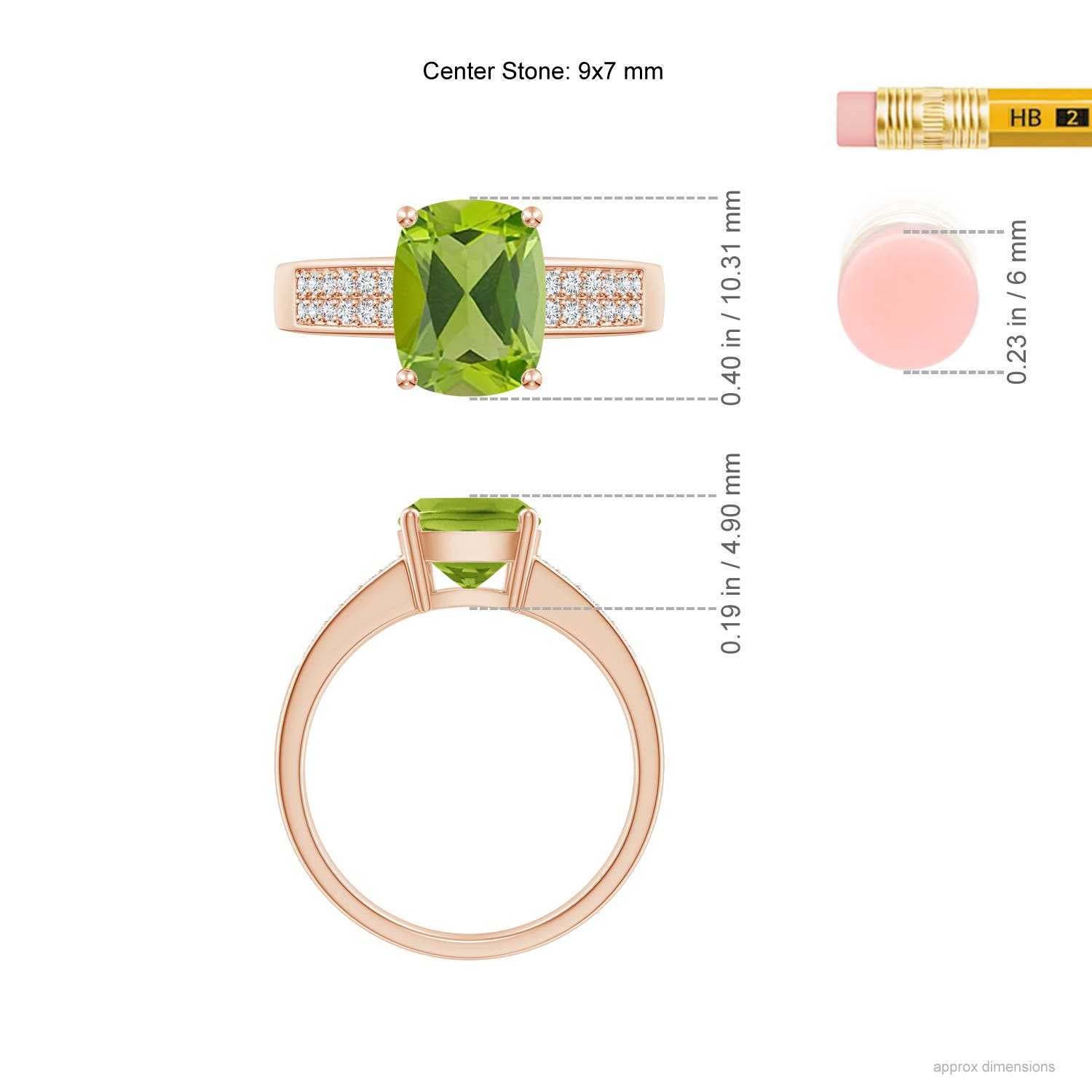 AAA - Peridot / 2.27 CT / 14 KT Rose Gold